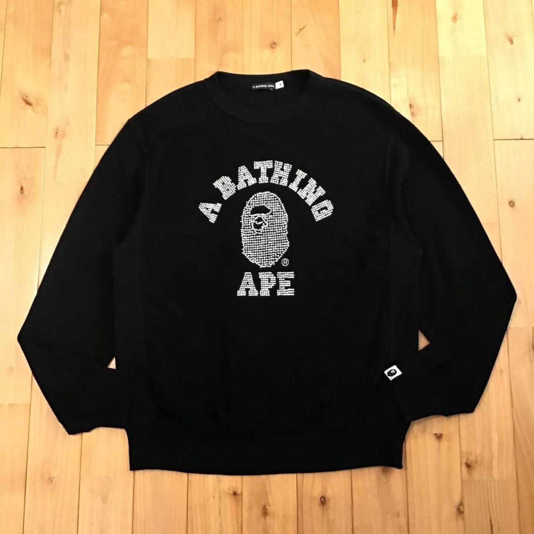 Bape × Swarovski BAPE × Swarovski college logo sweat shirt a bathing ape NIGO Size US M / EU 48-50 / 2 - 2 Thumbnail