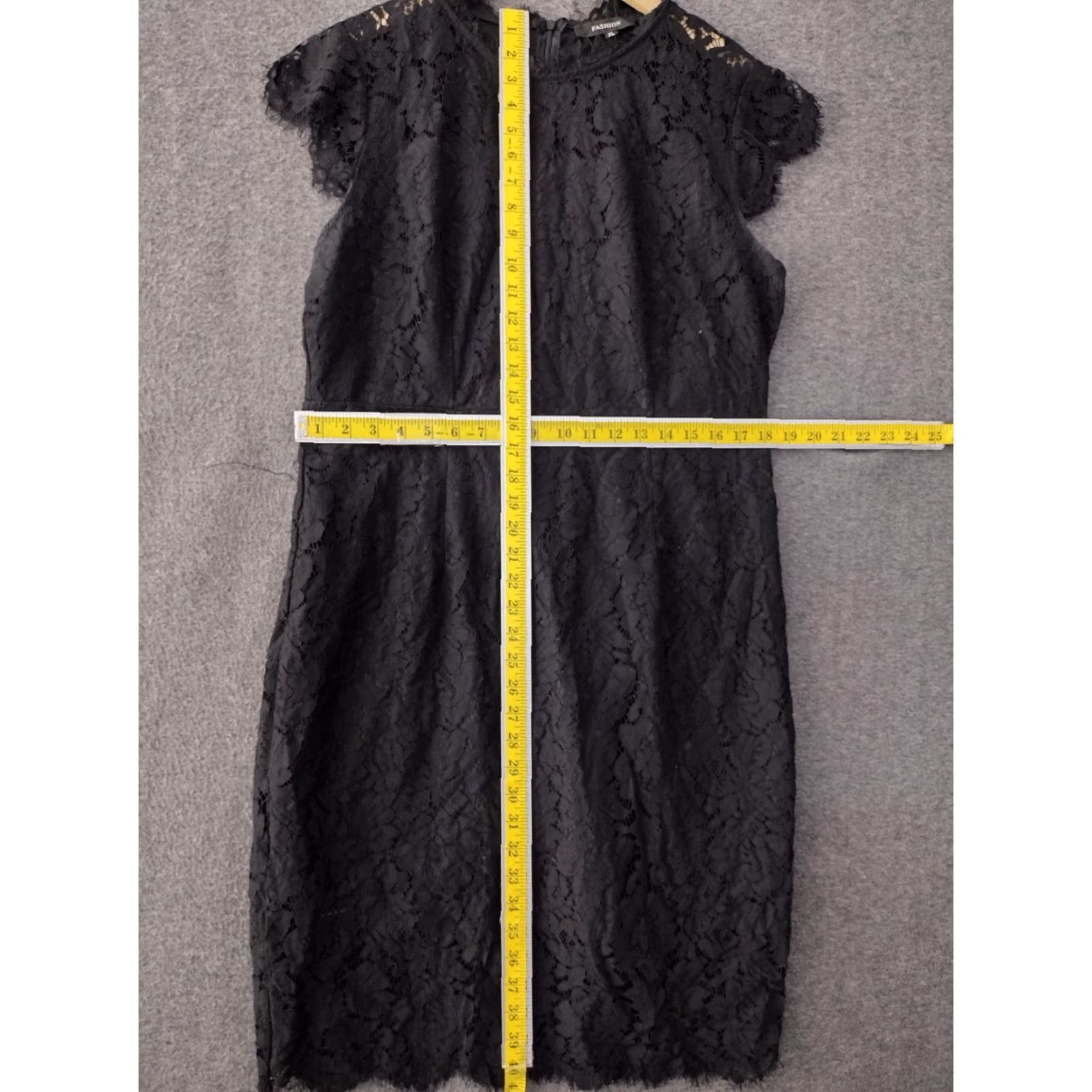 Vintage FASHION Women's Sleeveless Lace Floral Elegant Cocktail Dress XL Crew Neck Knee Maxi Black Floral Event Party/Cocktail Women XL Lace Floral dress Size XL / US 12-14 / IT 48-50 - 4 Thumbnail