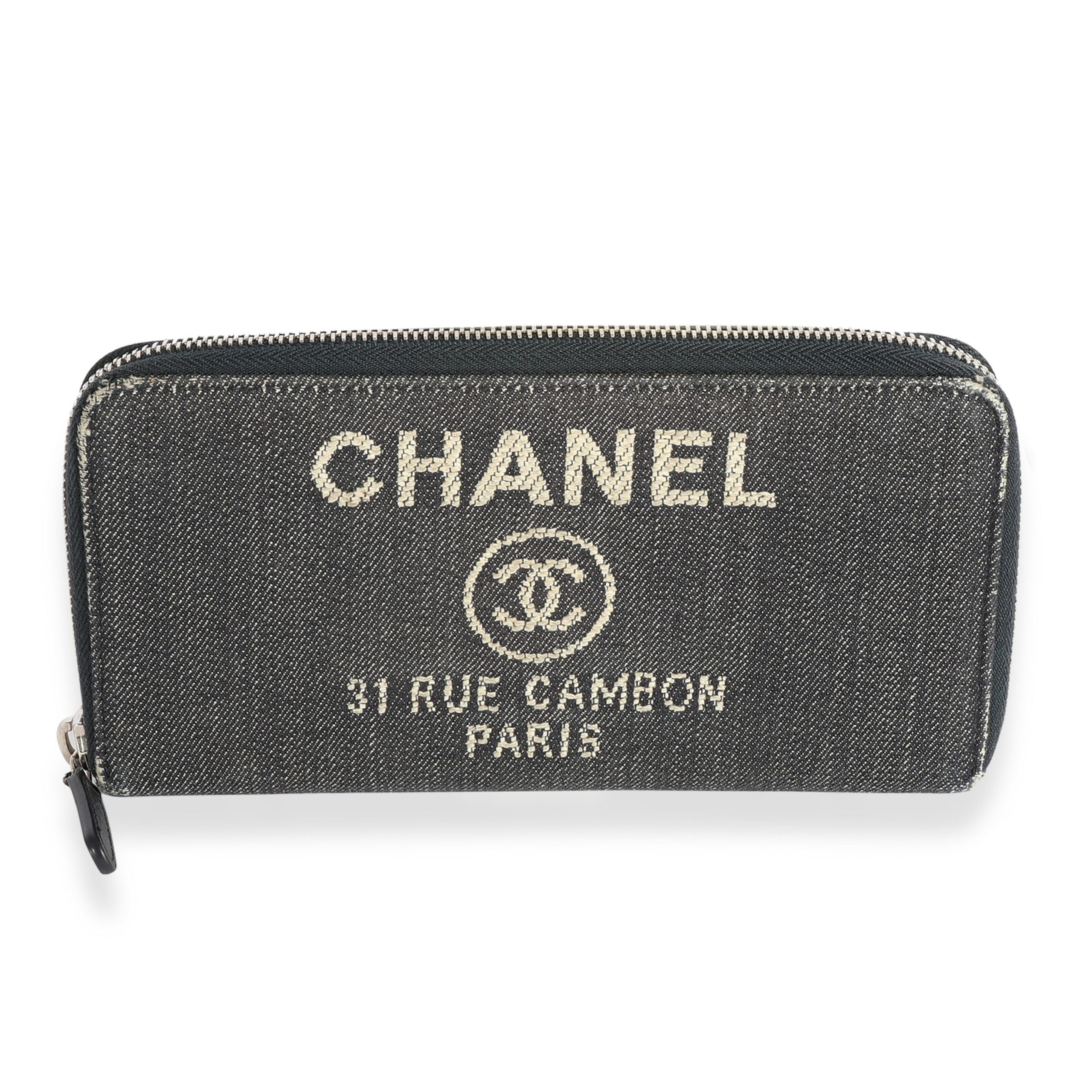 Chanel Chanel Blue Denim Deauville Zip-Around Wallet Size ONE SIZE - 1 Thumbnail