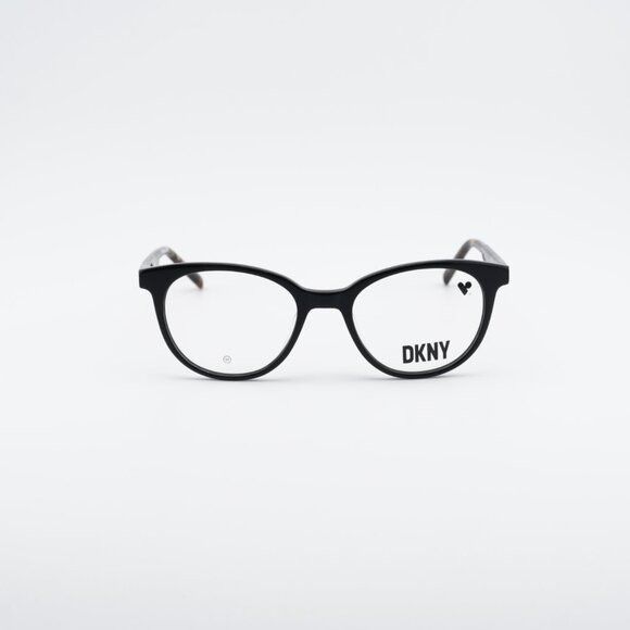 DKNY DKNY DK5050 001 Eyeglasses - Black/Havana 50mm Round Frame Size ONE SIZE - 7 Thumbnail