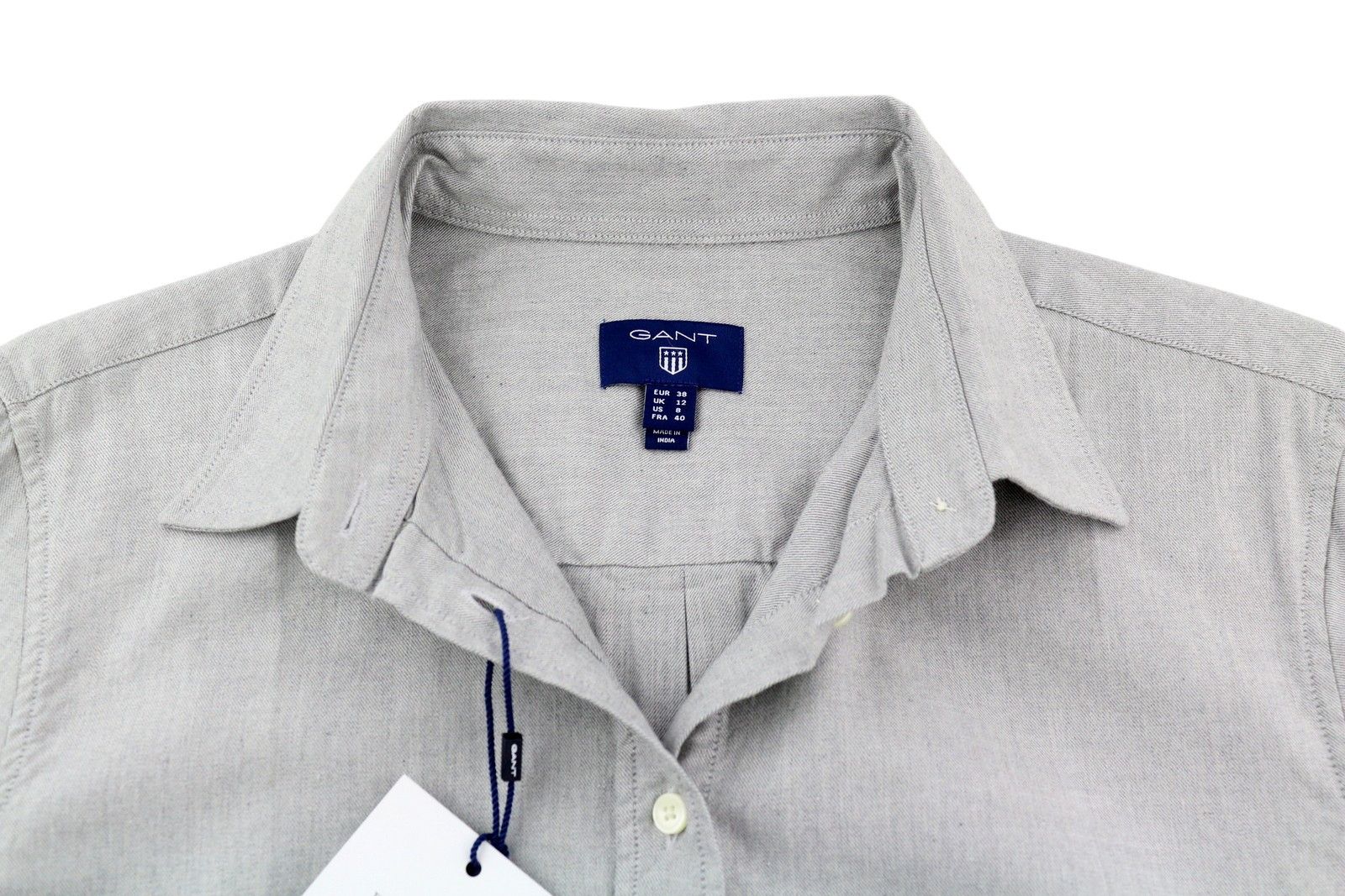 Gant TP MELANGE FLANNEL EU38 Grey Button-Up Shirt 85123 Size M / US 6-8 / IT 42-44 - 7 Thumbnail