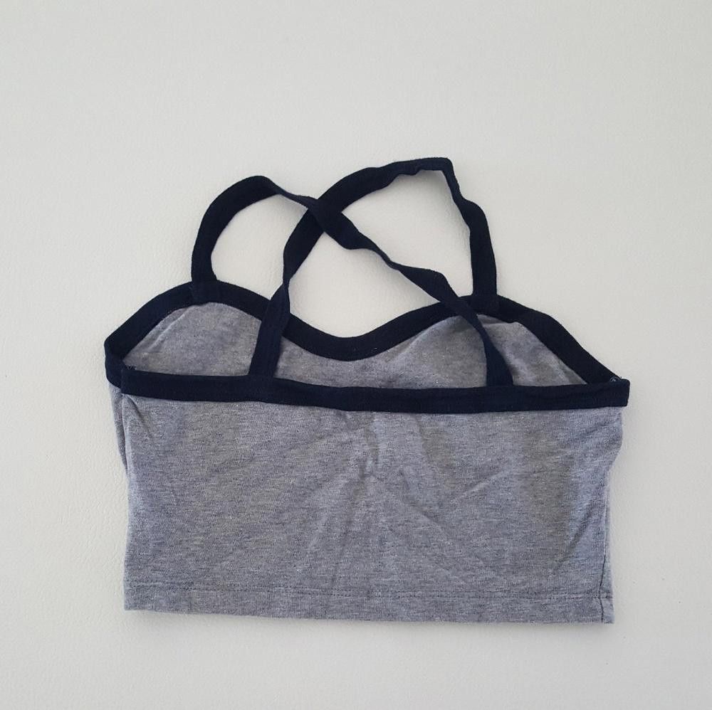 Designer Grey Navy Cross Strap Melville Crop Size ONE SIZE - 2 Thumbnail