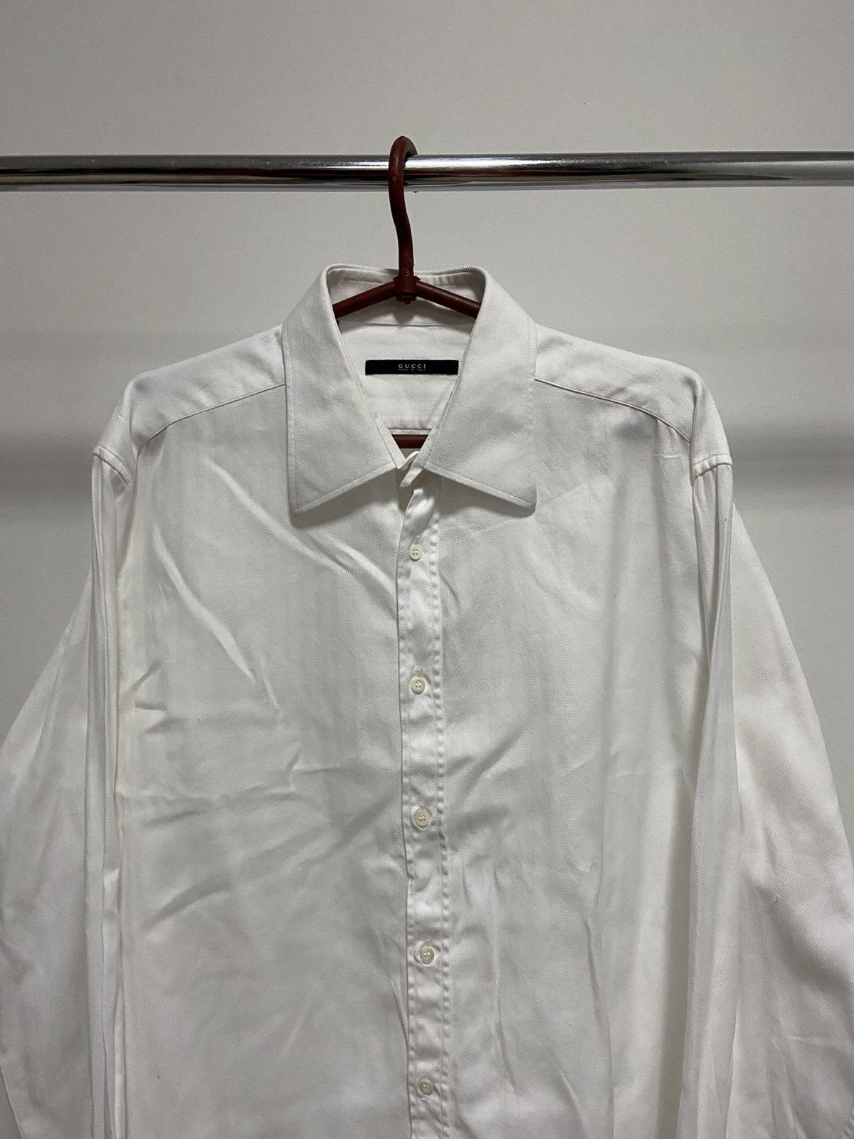 Gucci × Vintage Gucci Vintage Buttons White Classic luxury shirts Size US L / EU 52-54 / 3 - 2 Thumbnail