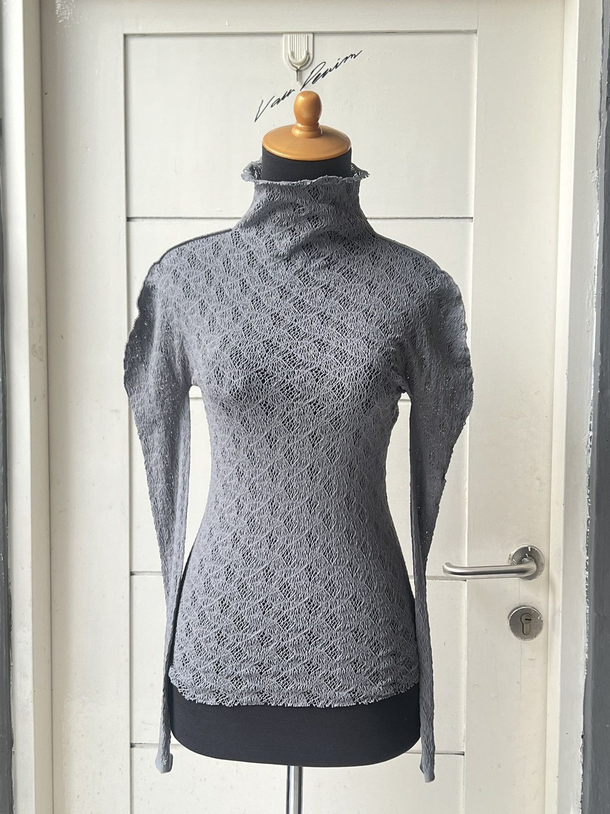 Issey Miyake Issey M.&K YOKO Grey Pleats Mesh T-shirt Size US XS / EU 42 / 0 - 14 Thumbnail