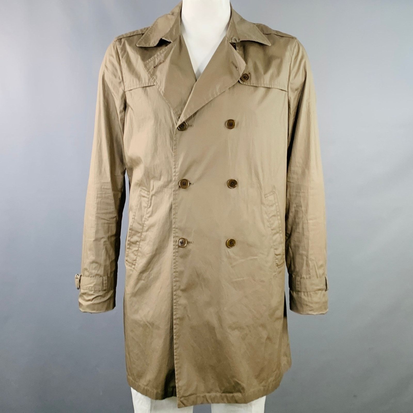 John Varvatos JOHN VARVATOS STAR Size L Cotton Double Breasted Trenchcoat Size US L / EU 52-54 / 3 - 1 Thumbnail