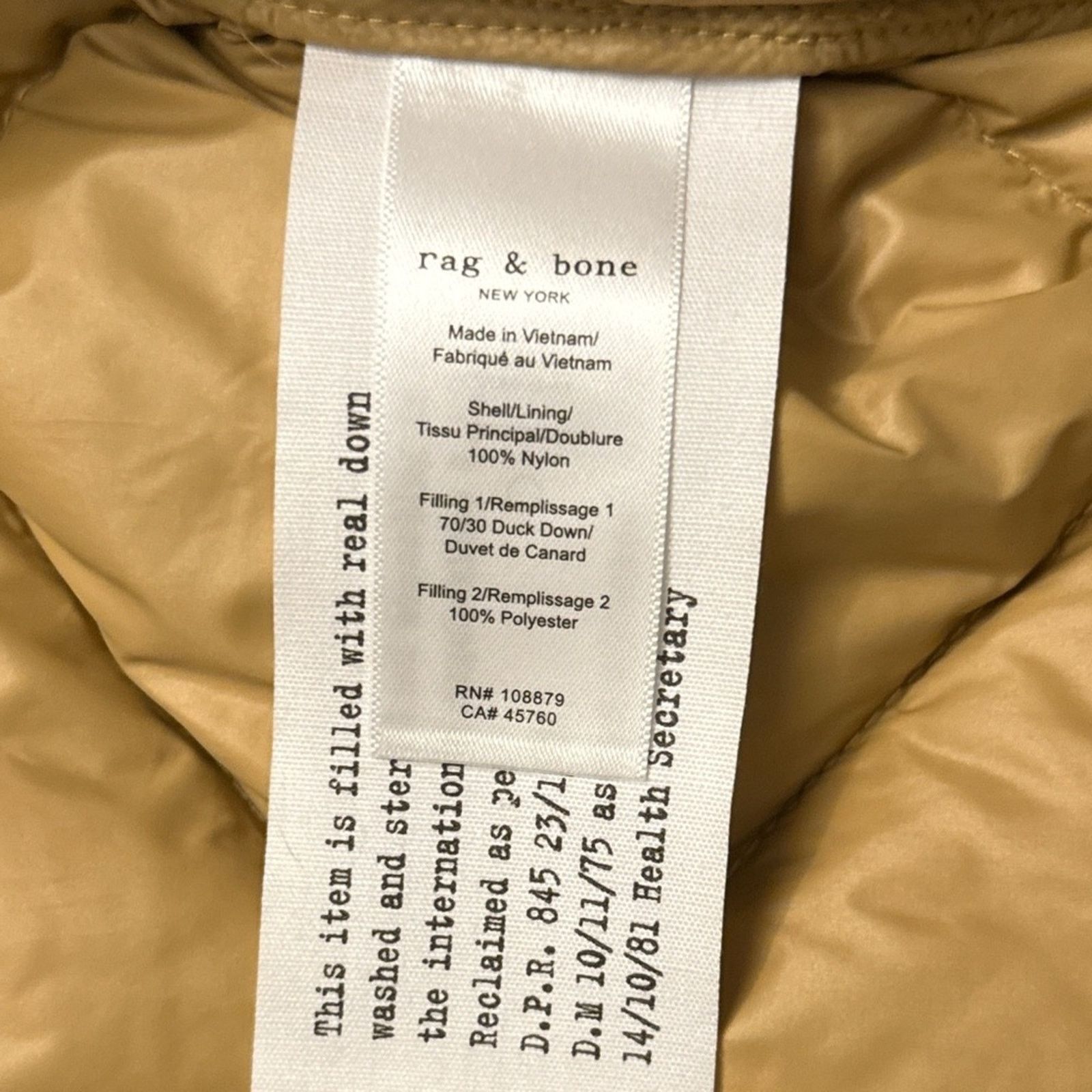 Rag & Bone Rag and bone duck down camel colored Quilted Jacket Size M / US 6-8 / IT 42-44 - 4 Thumbnail