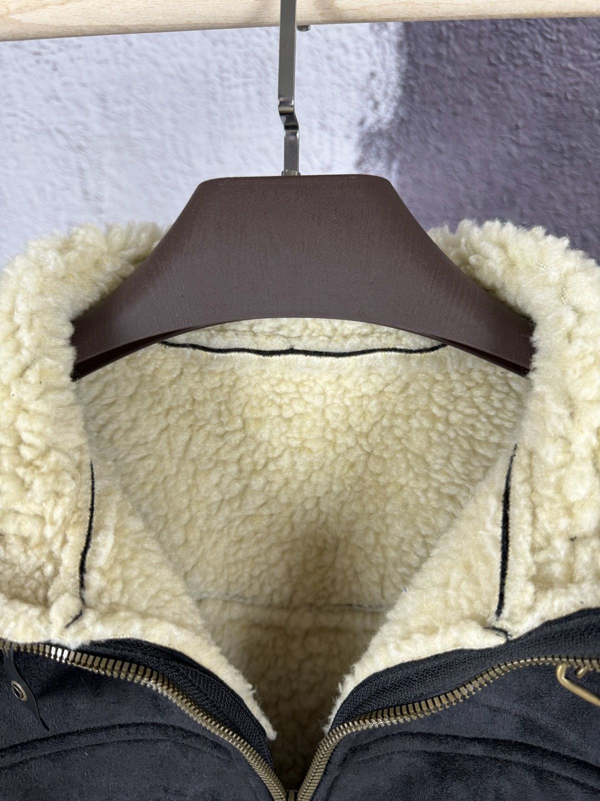 Japanese Brand Vintage Black Faux Leather Suede shearling jacket size L-XL Size US L / EU 52-54 / 3 - 9 Thumbnail