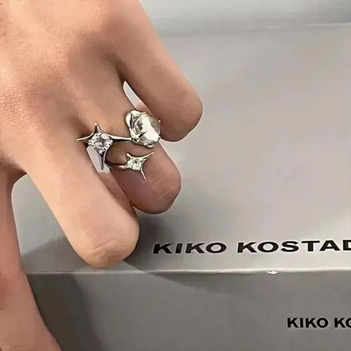 Jewelry Abstract Ring Stone Silver Modern Star Art Psychedelic Size ONE SIZE - 1 Thumbnail