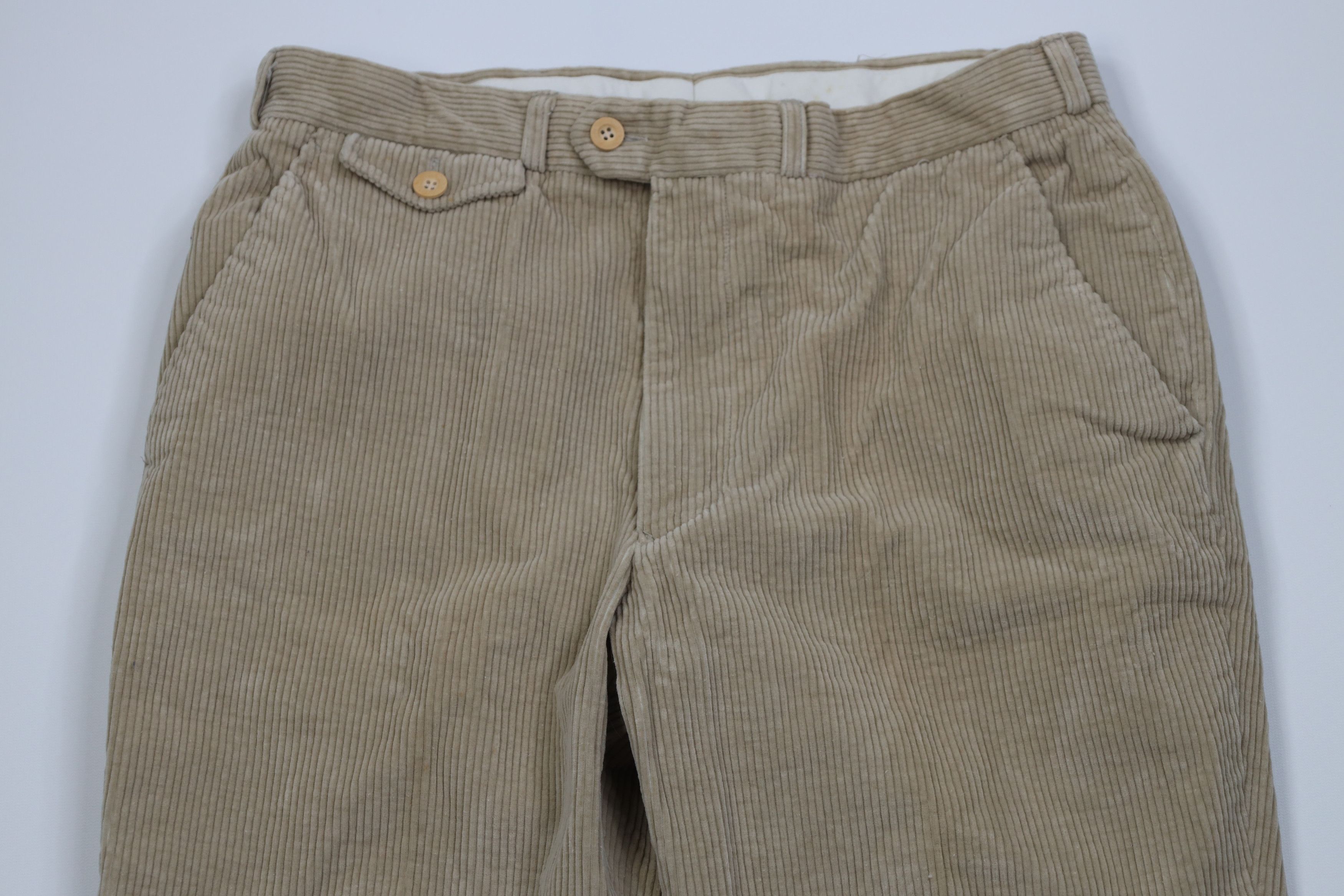 Vintage Vintage 70s Streetwear Wide Leg Corduroy Chino Pants Beige Size US 32 / EU 48 - 2 Thumbnail