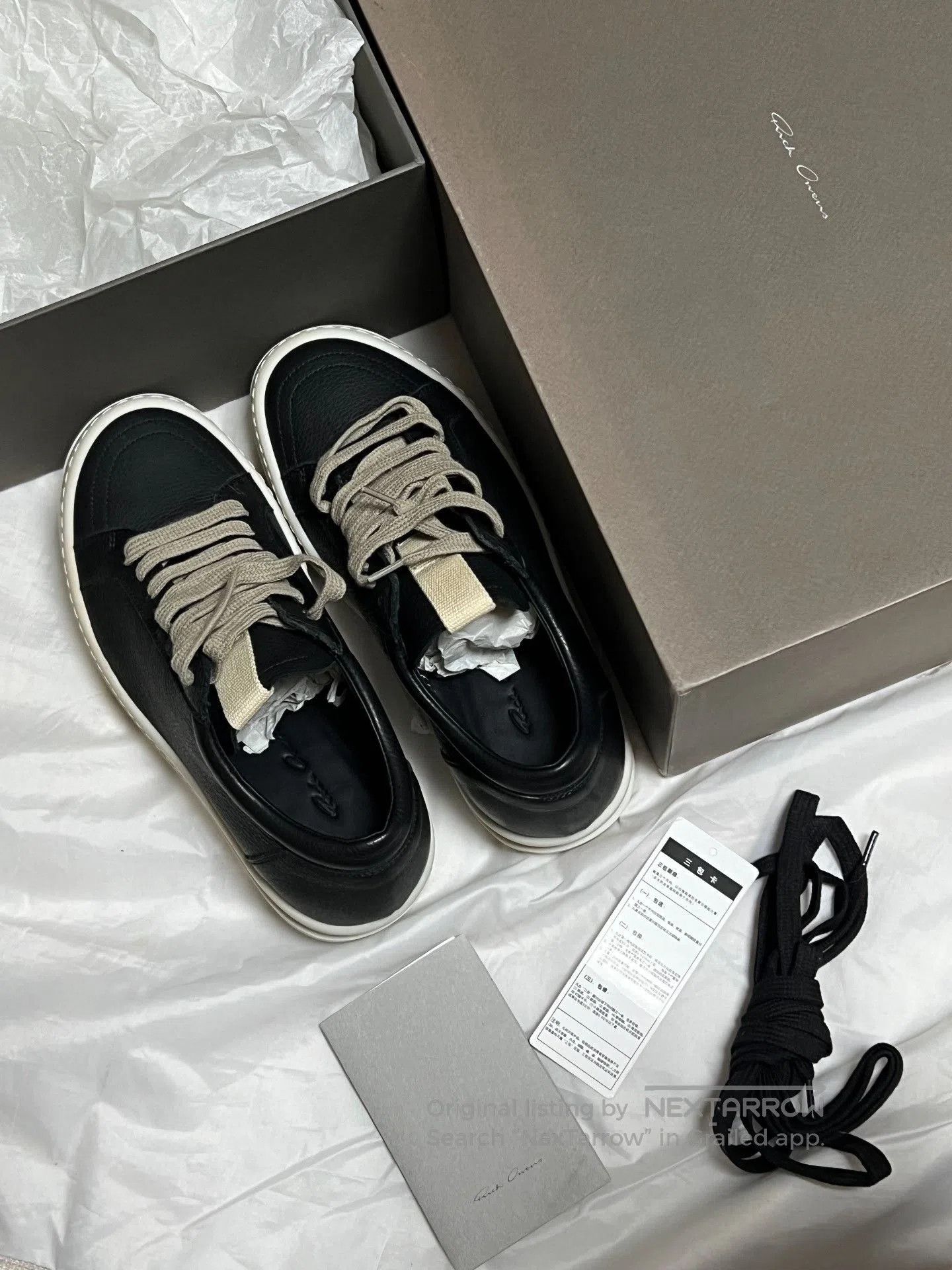 Rick Owens Rick Owens Main Line Black Leather Low. Size US 6 / IT 36 - 7 Thumbnail