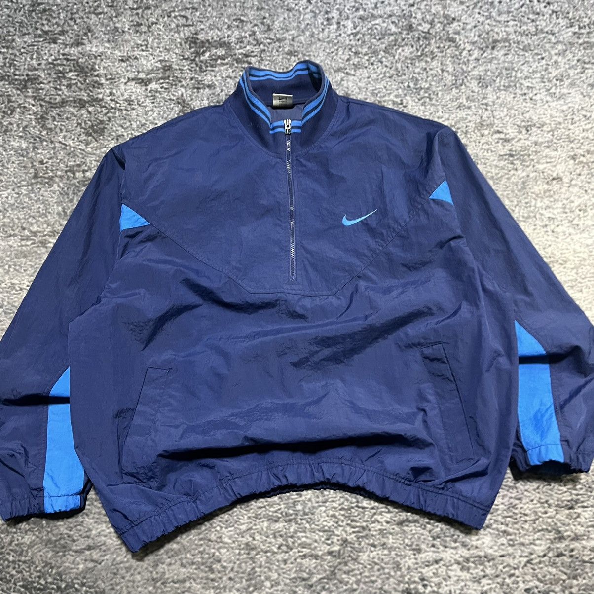 Nike VINTAGE 90s NIKE SWOOSH LOGO BLUE ZIP UP WINDBREAKER JACKET Size US XL / EU 56 / 4 - 3 Thumbnail