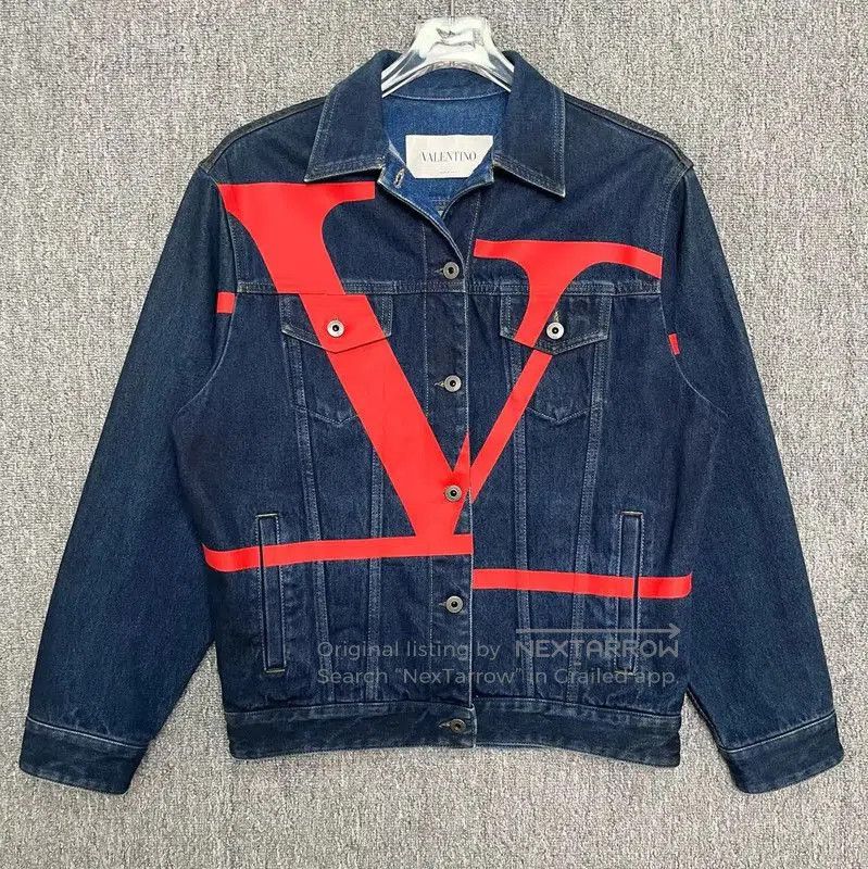 Valentino Valentino Blue Denim Women's Jacket with Logo . Size M / US 6-8 / IT 42-44 - 1 Thumbnail