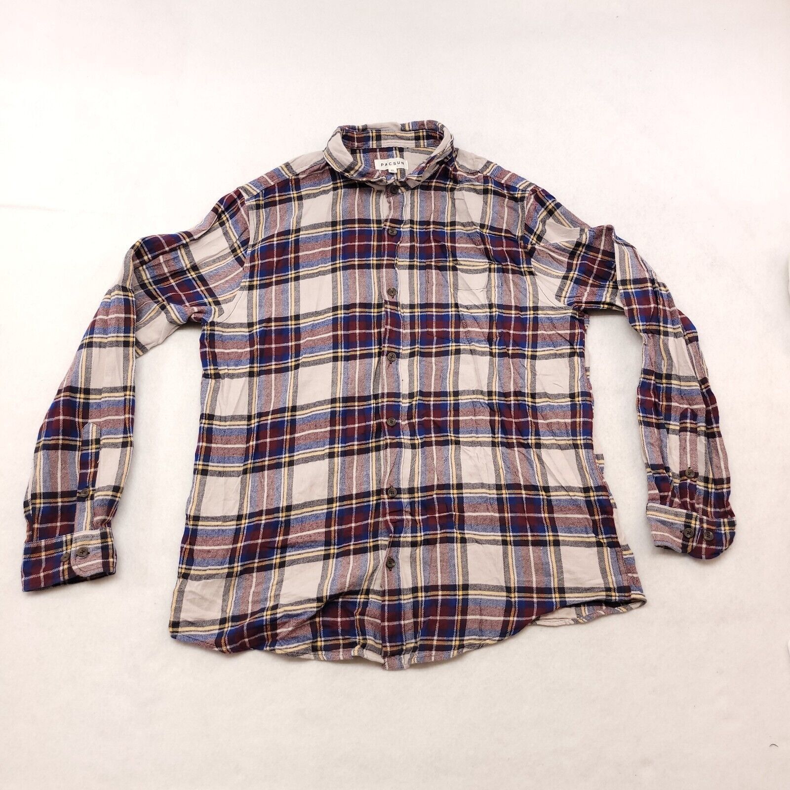 Pacsun PacSun Casual Button Up Shirt Mens Size Extra Large Red Blue Size US XL / EU 56 / 4 - 2 Thumbnail