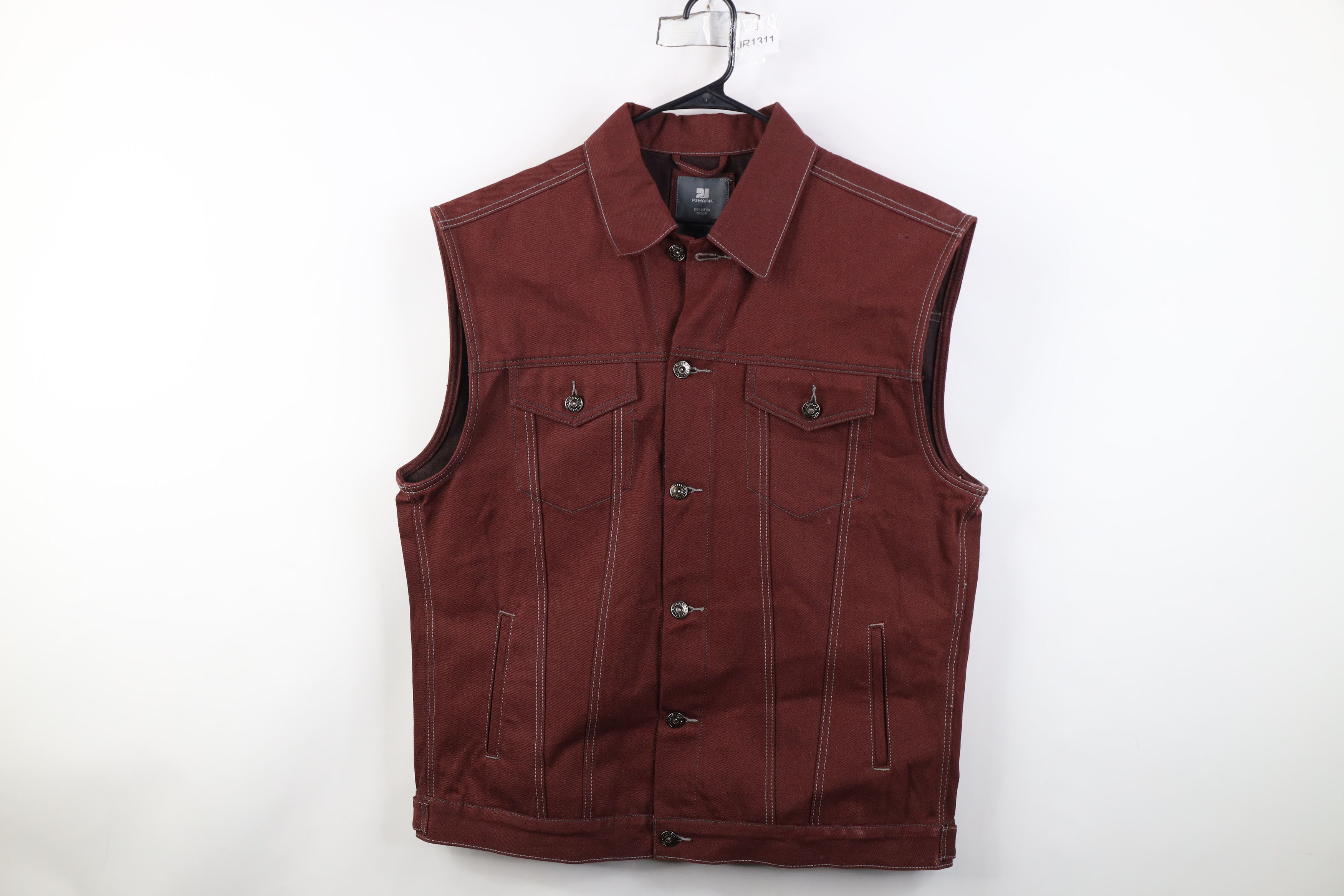 Vintage Vintage 90s Y2K Streetwear Sleeveless Denim Trucker Vest Red Size US XXL / EU 58 / 5 - 1 Thumbnail