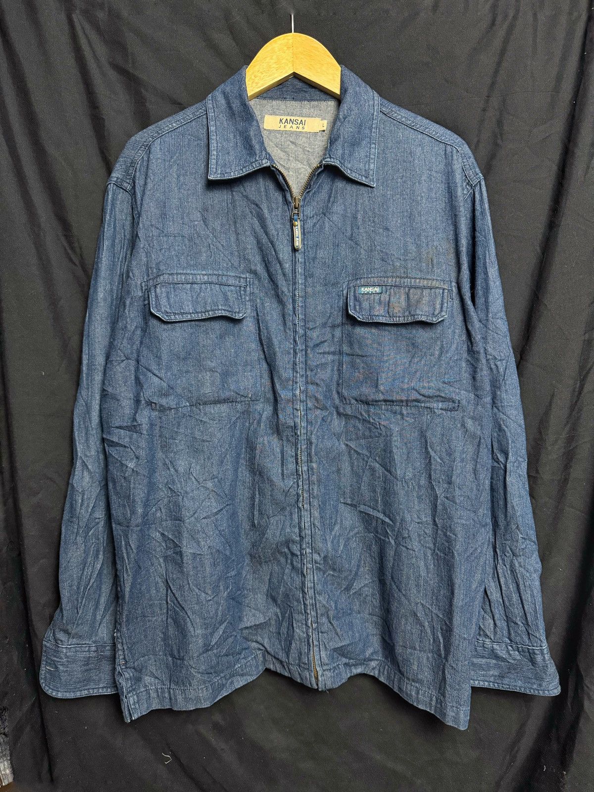 Kansai Yamamoto × Y's for Men × Yohji Yamamoto Denim Zipper Shirt Kansai Size US L / EU 52-54 / 3 - 2 Thumbnail