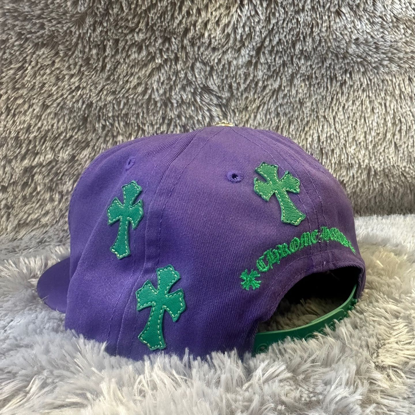 Chrome Hearts Purple CH Trucker Green Leather Cross Patch Size ONE SIZE - 2 Thumbnail