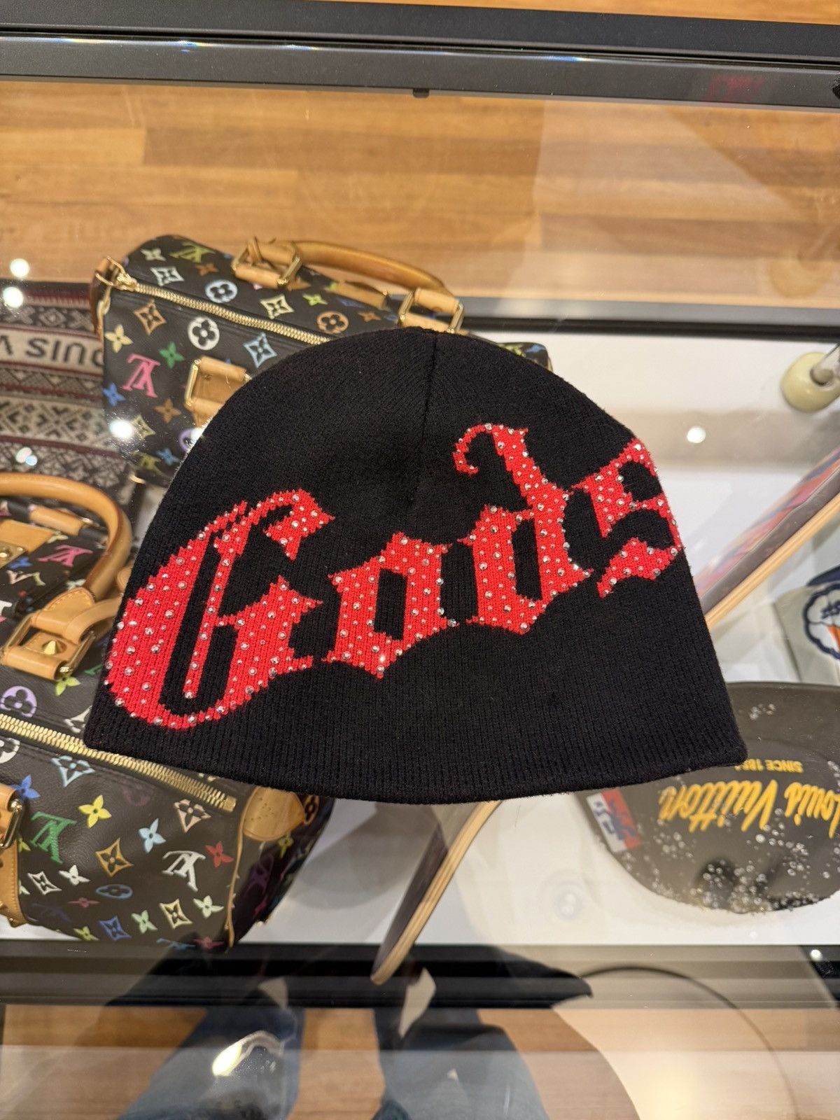 Godspeed Godspeed Rinestone Beanie - Black/Red Size ONE SIZE - 2 Thumbnail