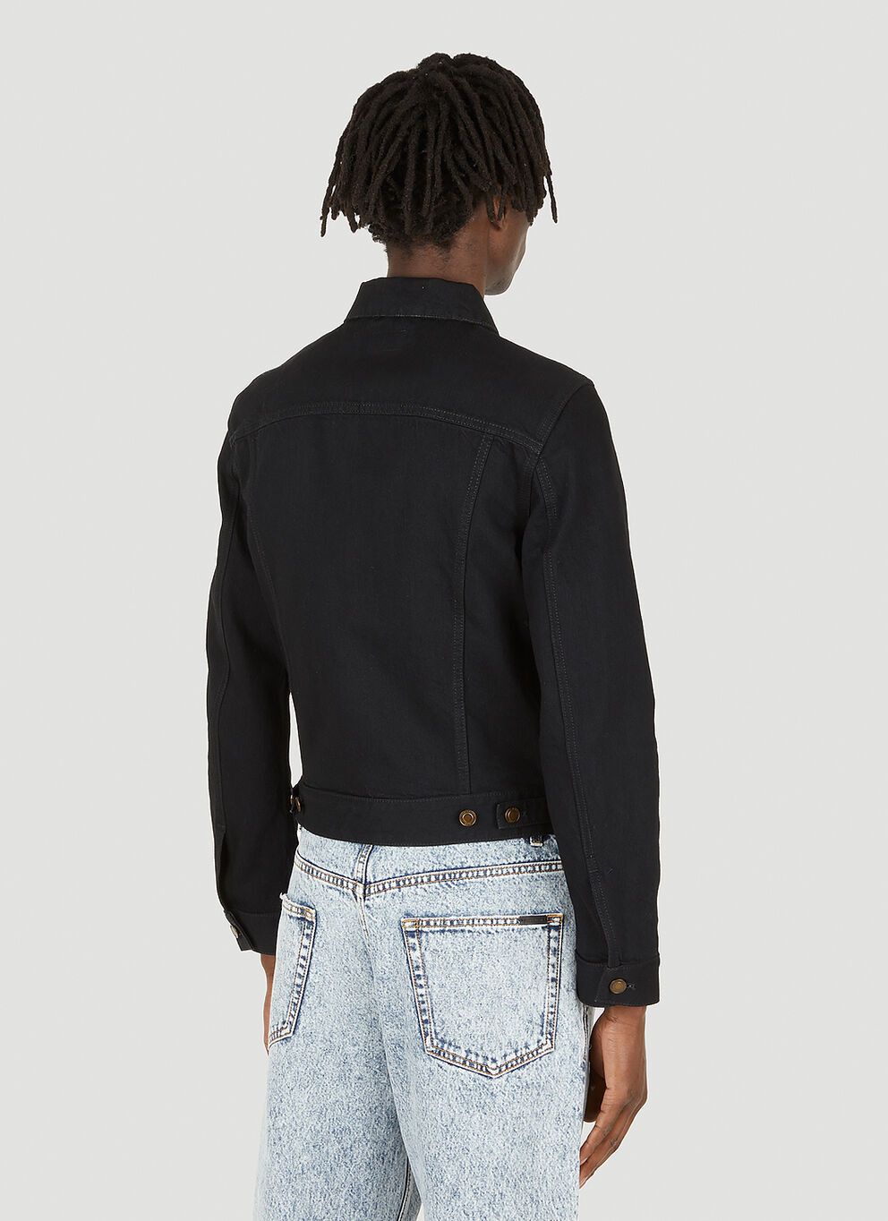 Saint Laurent Paris Black Classic Fitted Denim Trucker Jacket Size US L / EU 52-54 / 3 - 7 Thumbnail