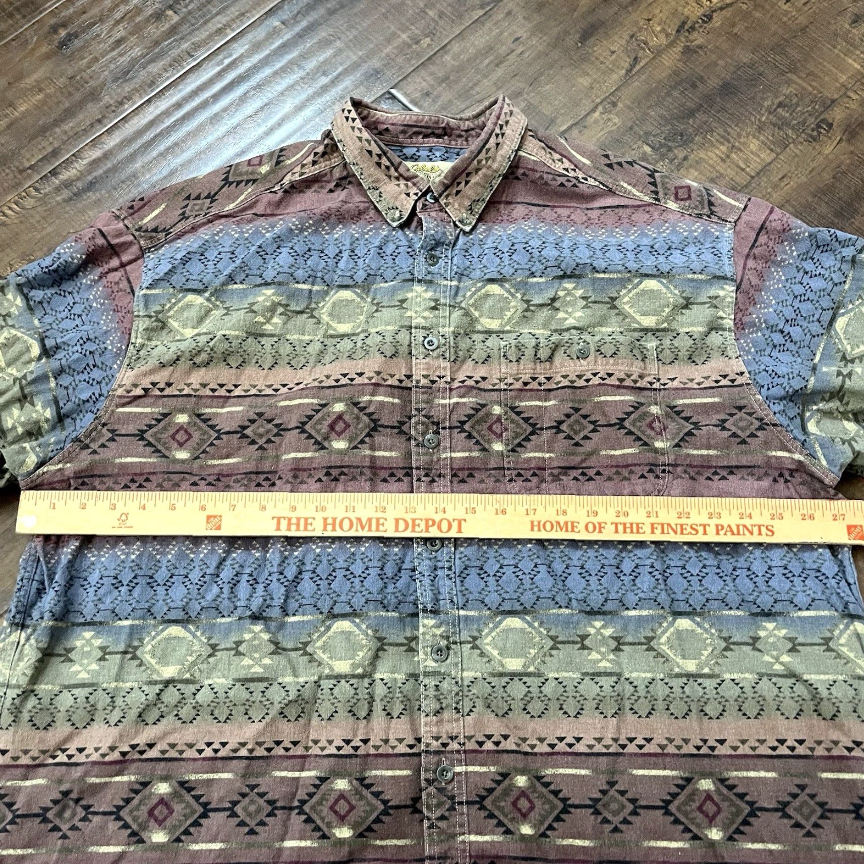 Vintage VINTAGE Cabela's Western Shirt Men 3XL Cotton Blend Aztec Chamois Button-Up Long Sleeve Plaid Cowboy Size US XXL / EU 58 / 5 - 5 Thumbnail