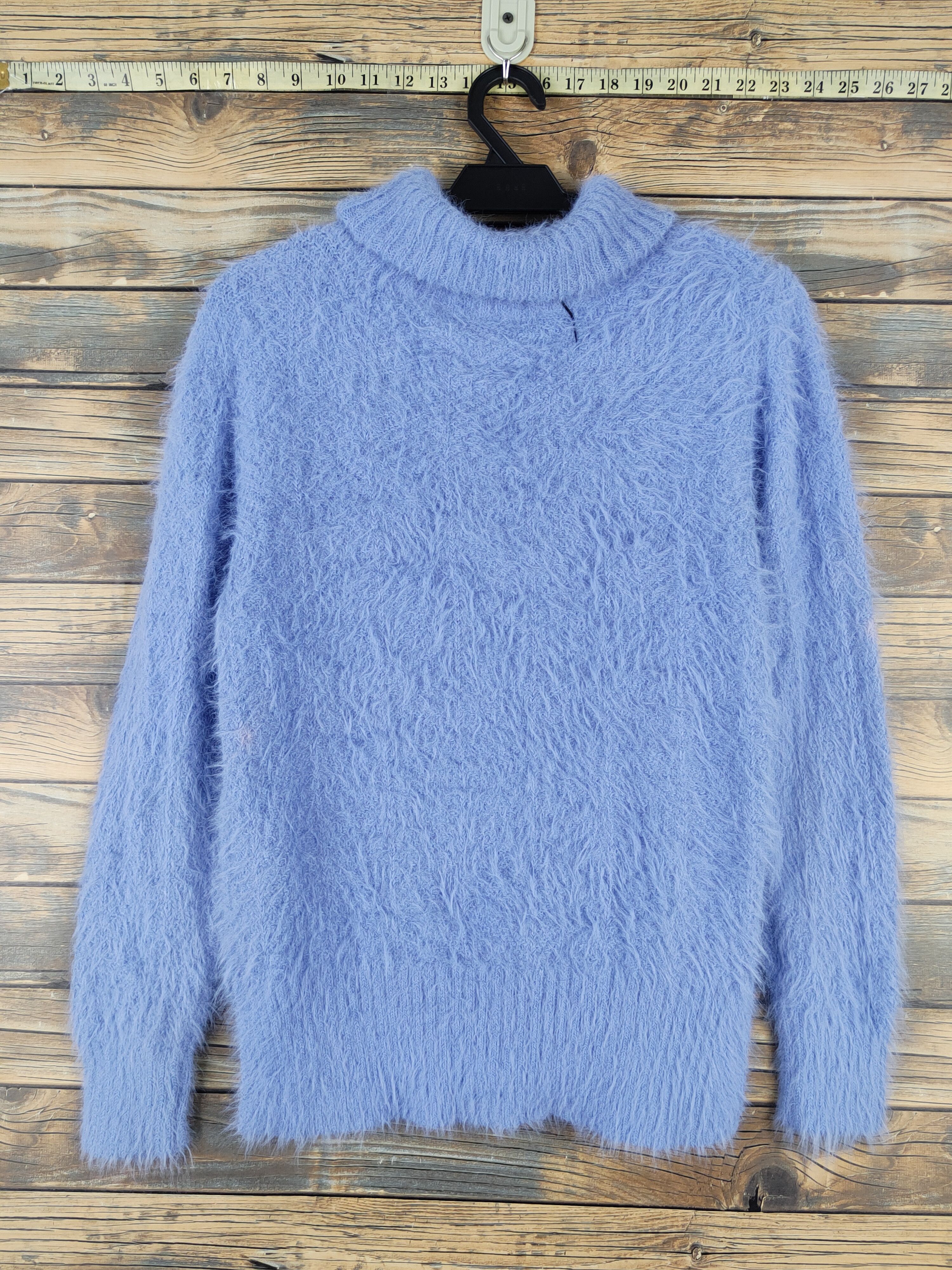 Japanese Brand M.f Editorial Blue Shag Shaggy Fur Mohair Knitwear #W2149 Size M / US 6-8 / IT 42-44 - 7 Thumbnail