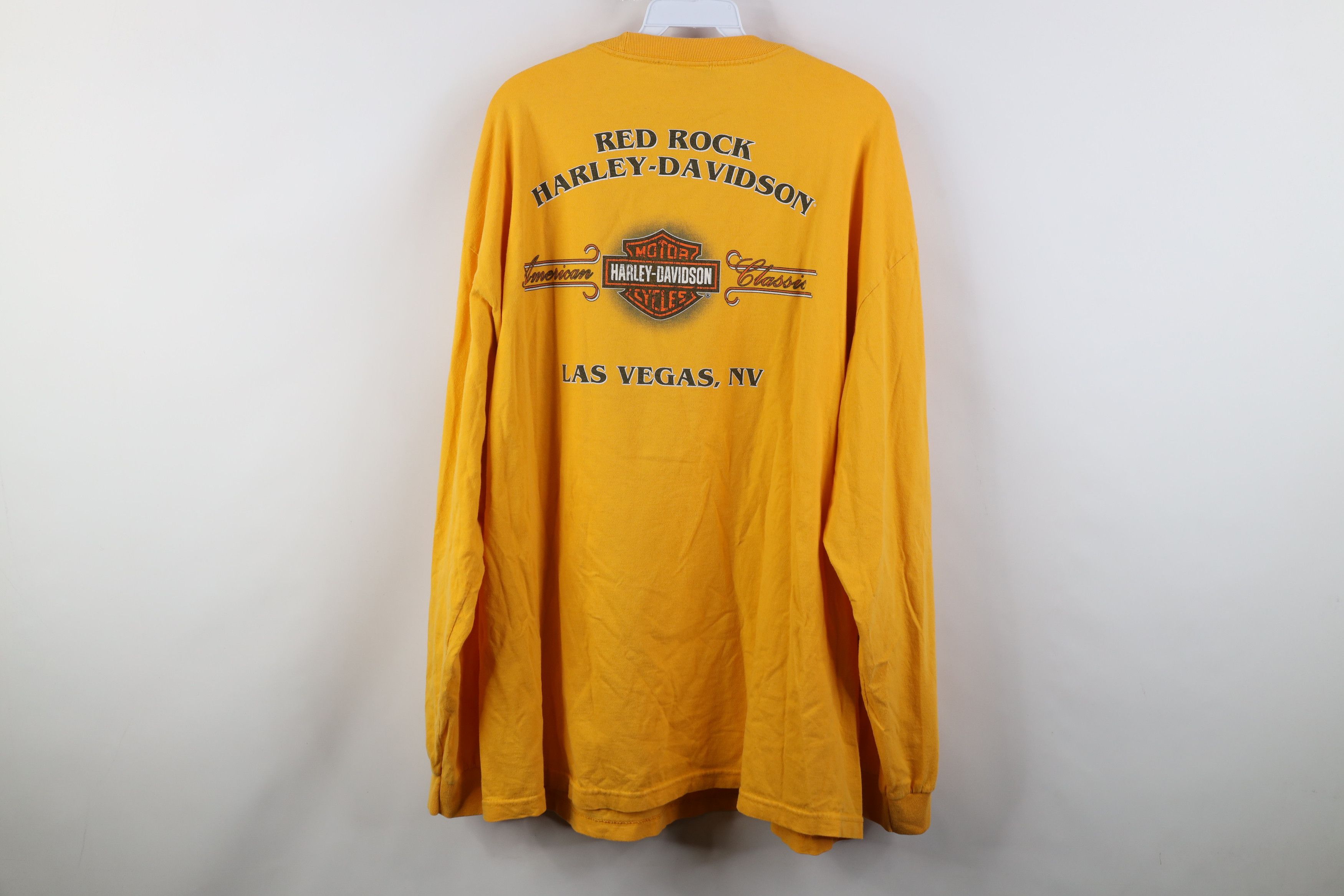 Harley Davidson Vintage Y2K Harley Davidson Spell Long Sleeve T-Shirt Yellow Size US XXL / EU 58 / 5 - 14 Thumbnail