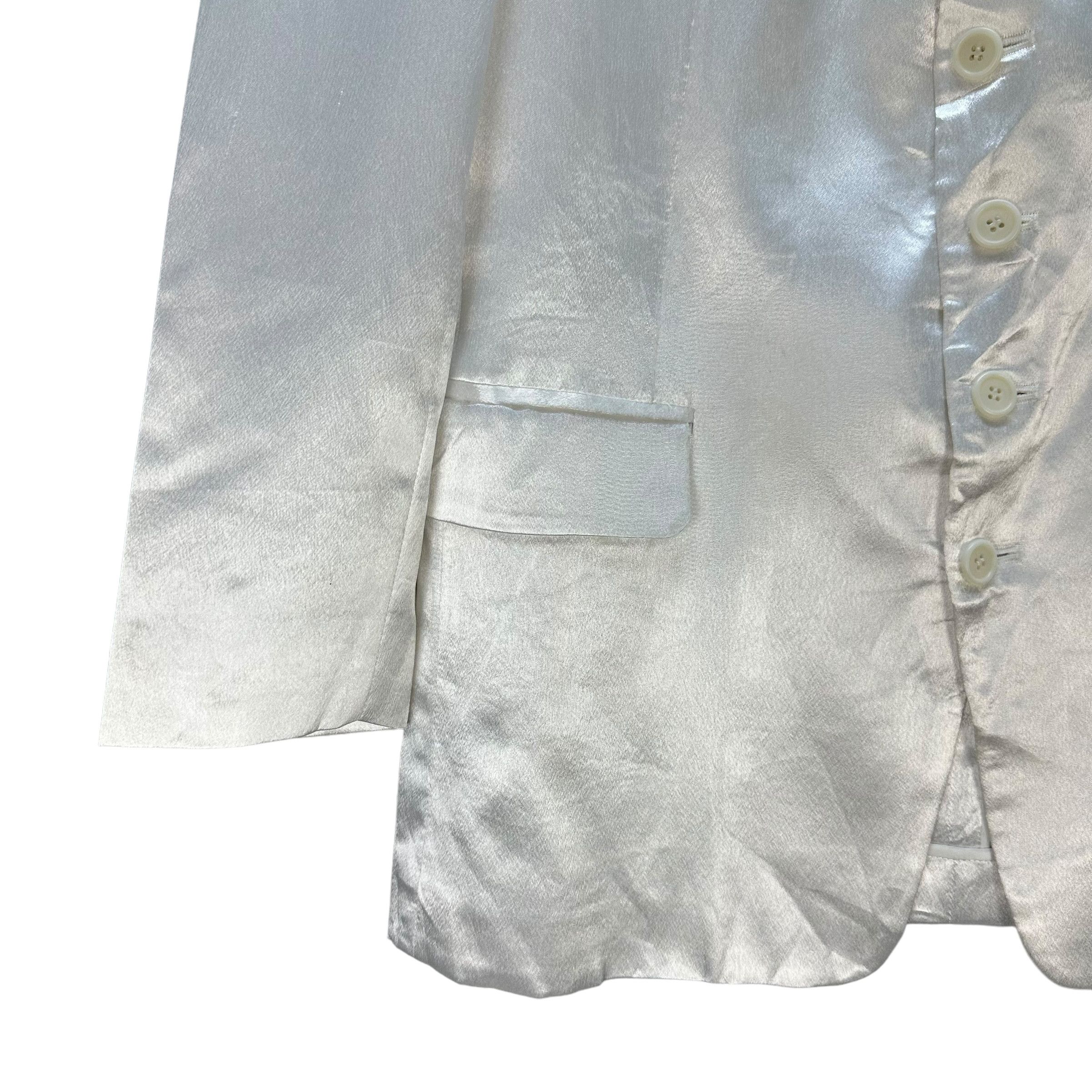 Japanese Brand HARAJUKU ZENMALL Shiny White Blazer Suit Jacket #A44-1006 Size 40R - 4 Thumbnail