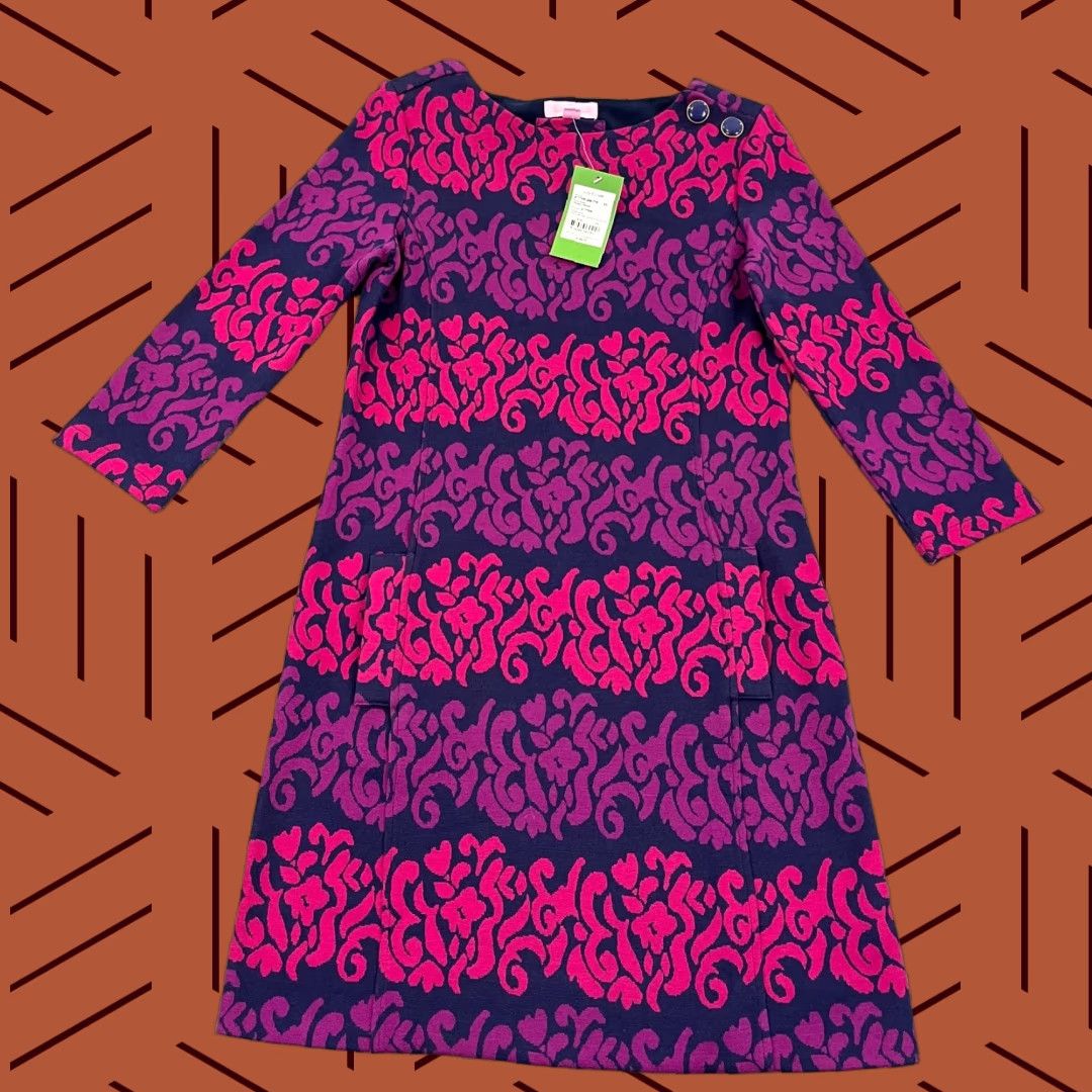Lilly Pulitzer Lilly Pulitzer Jonah Dress Womens XS True Navy Follow The Leader Jacquard NEW Size XS / US 0-2 / IT 36-38 - 1 Thumbnail