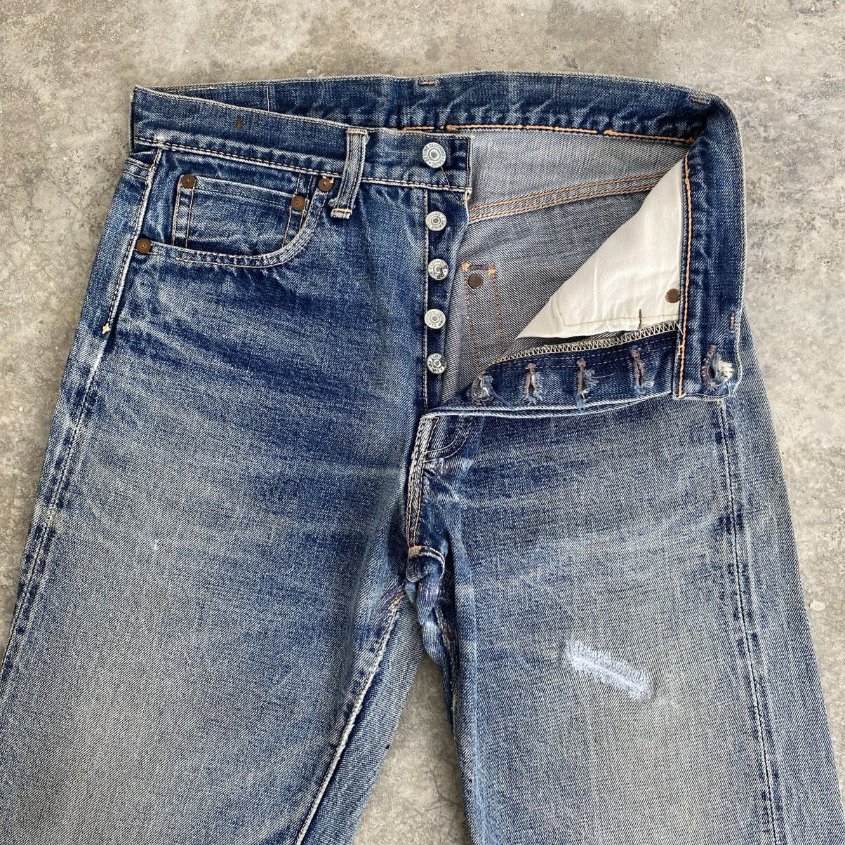 Denime Vintage 90’s Denime Faded Blue Distressed Selvedge Jeans Size US 29 - 9 Thumbnail