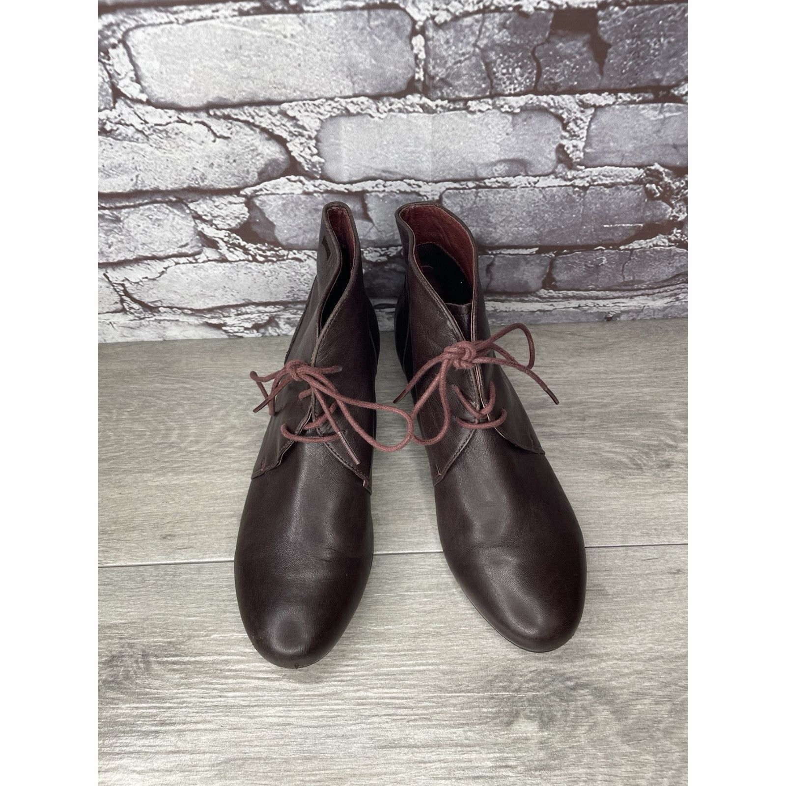 Camper Camper Alicante Brown Leather Lace Up Heel Ankle Boots Women Size US 7.5 / IT 37.5 - 11 Thumbnail