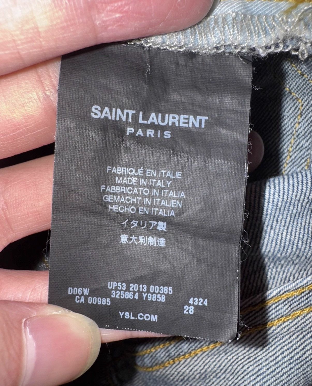Saint Laurent Paris Saint Laurent 13FW Light Blue "Cat Paw" Basic Denim Jeans Size US 28 / EU 44 - 7 Thumbnail