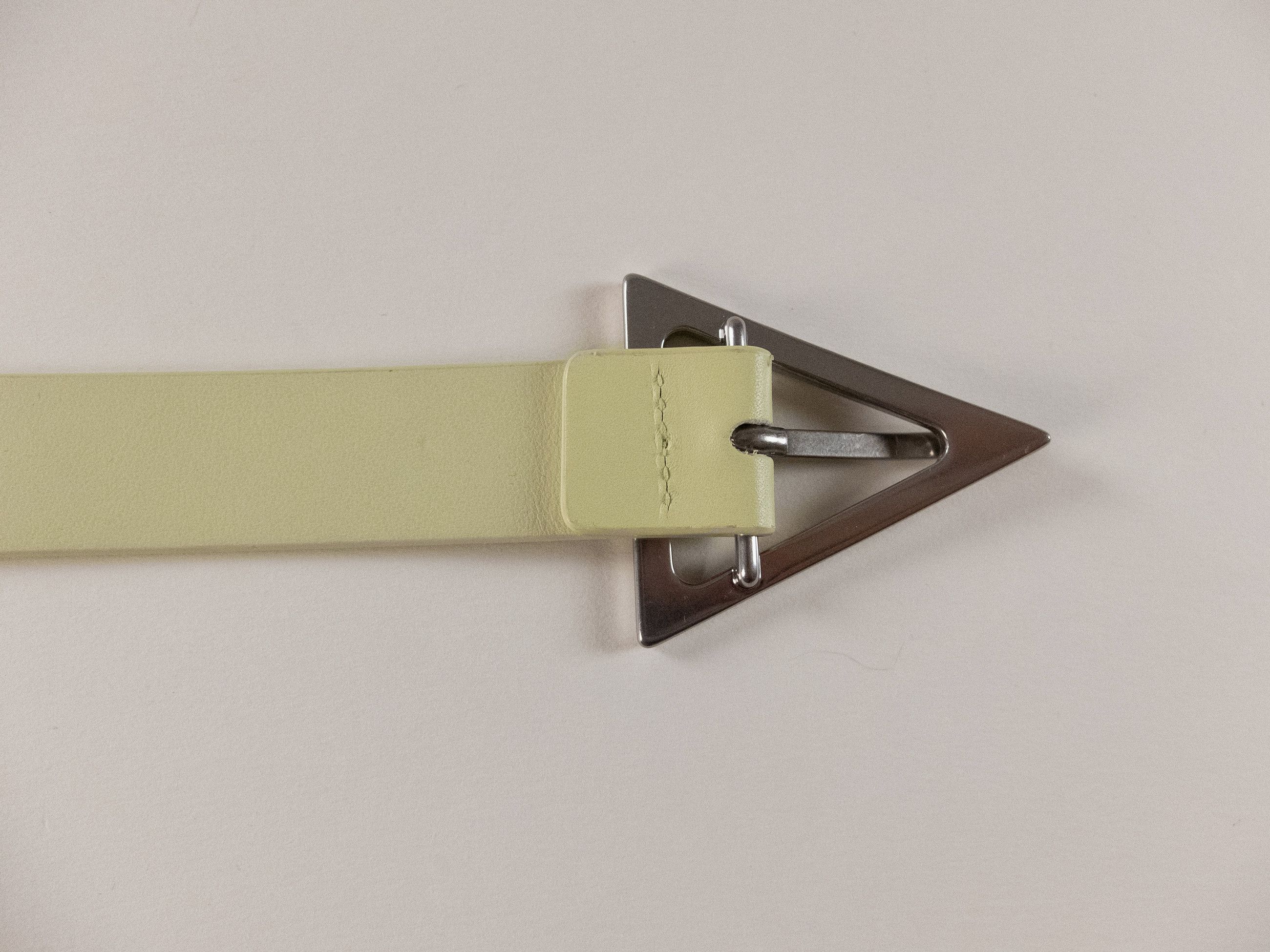 Bottega Veneta BOTTEGA VENETA green triangle buckle leather belt 36 95 Size 36 - 4 Thumbnail
