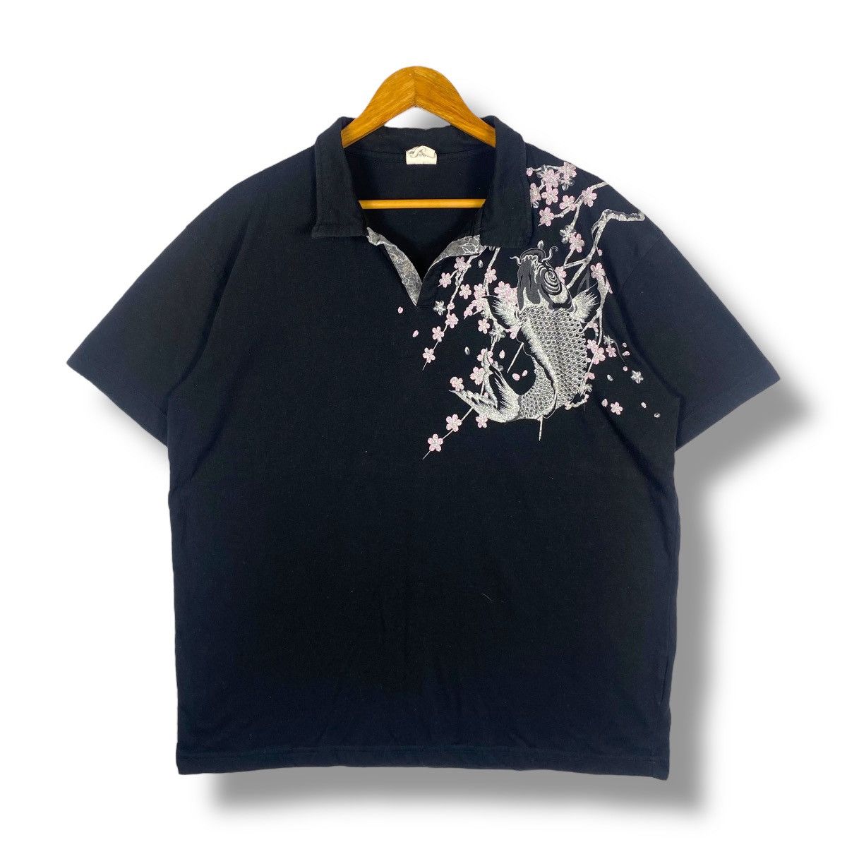Japanese Brand Japanese Brand CURE ALL Sukajan Carp Fish Polo Shirt Size US XL / EU 56 / 4 - 1 Thumbnail