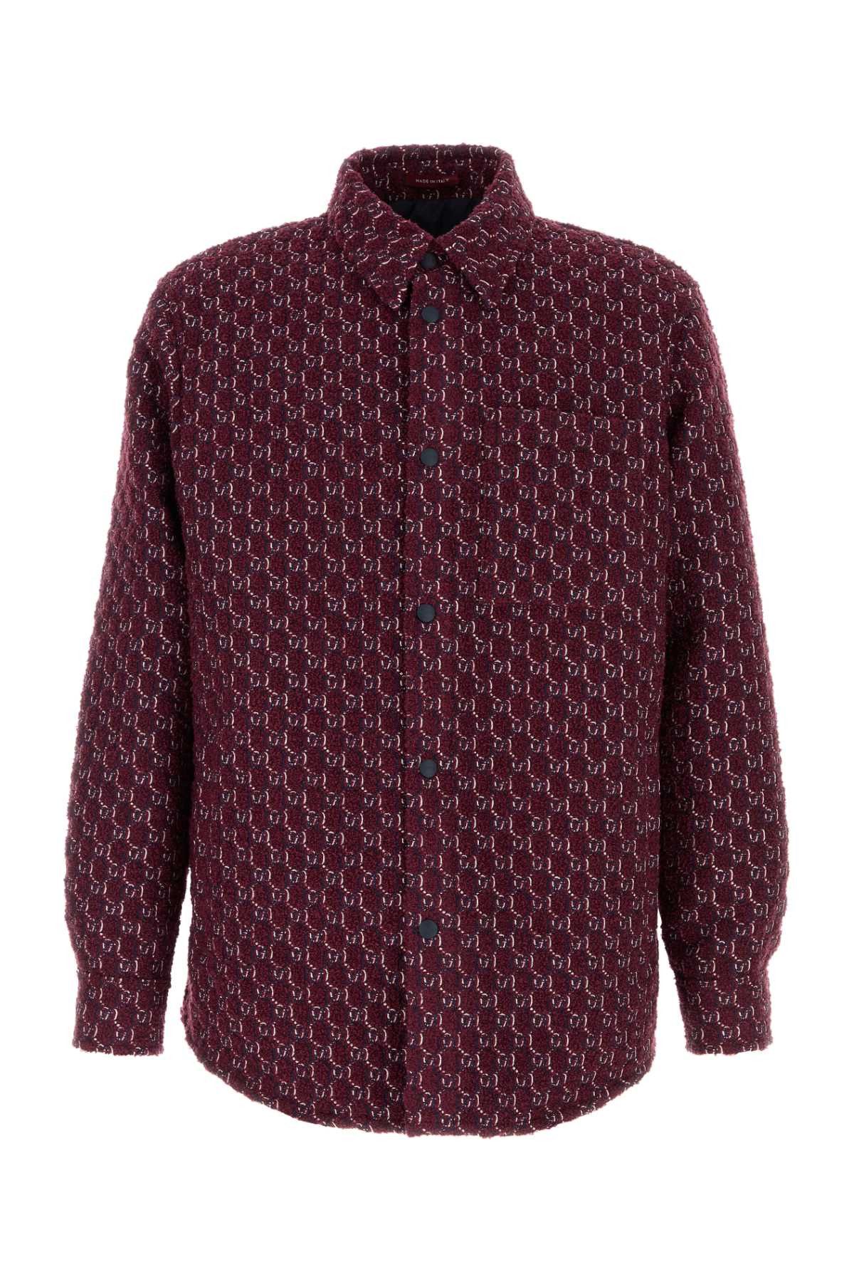 Burgundy Boucle Padded Shirt