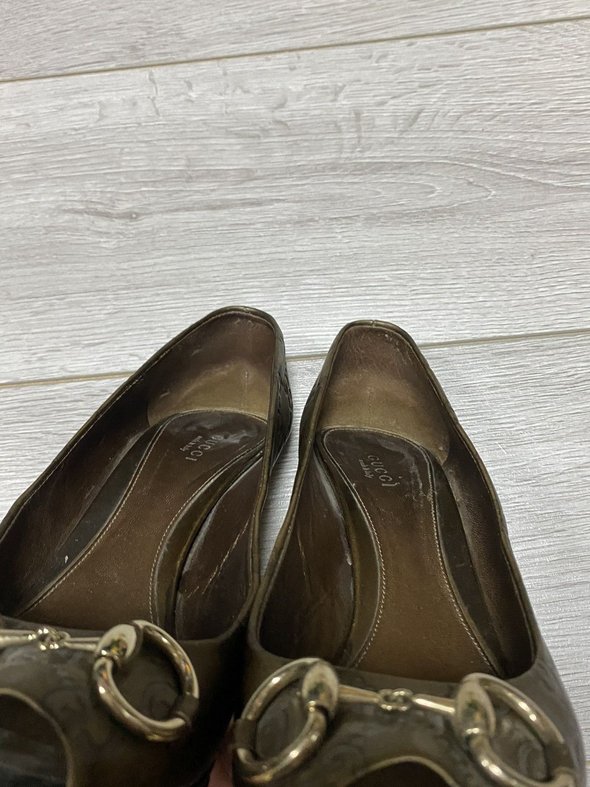 Gucci Gucci horse-bit monogram GG leather heels shoes Size US 8 / IT 38 - 12 Thumbnail