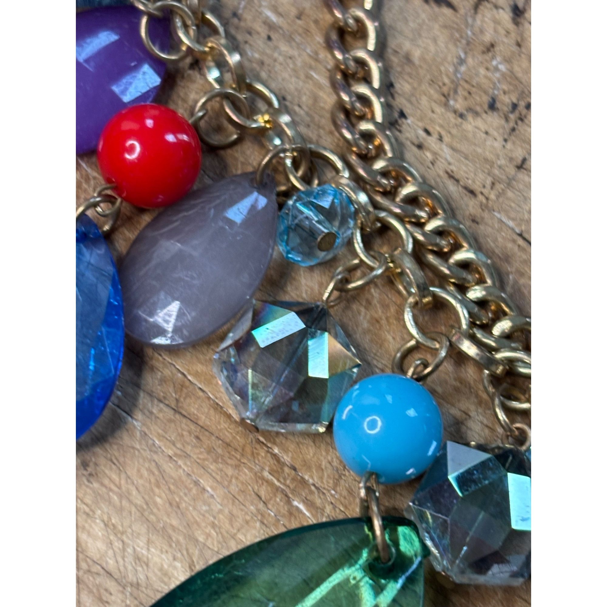 Other Chunky Multi-Color Beaded Statement Necklace With Gold-Tone Size ONE SIZE - 6 Thumbnail