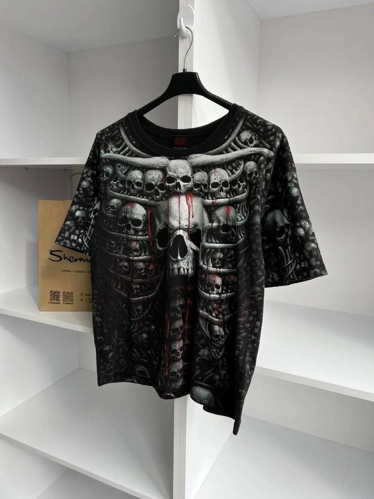 Band Tees × Vintage Vintage Spiral Y2k Skull Ed Hardy Style tee Size US XL / EU 56 / 4 - 4 Thumbnail