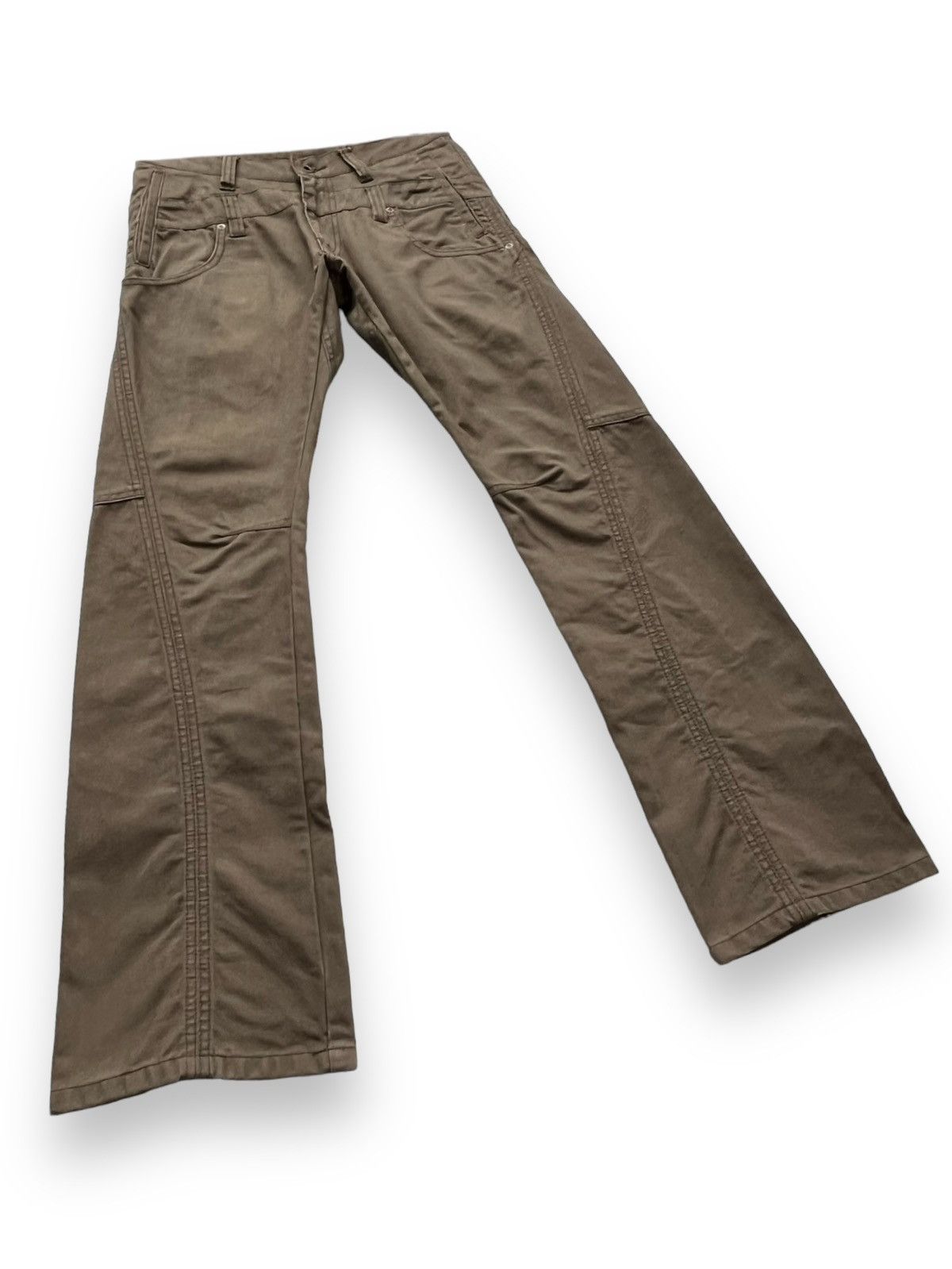 Issey Miyake RARE🔥DE PLUS TETE HOMME Double Waist Sun Faded Brown Flare Size US 28 / EU 44 - 4 Thumbnail