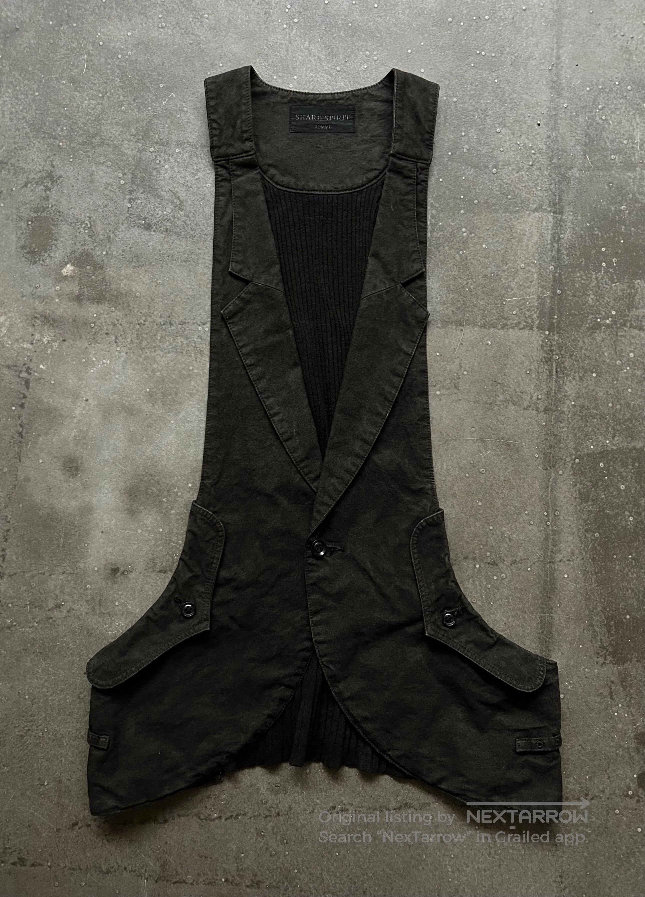 Esprit black denim vest with unique design. Size US M / EU 48-50 / 2 - 1 Thumbnail