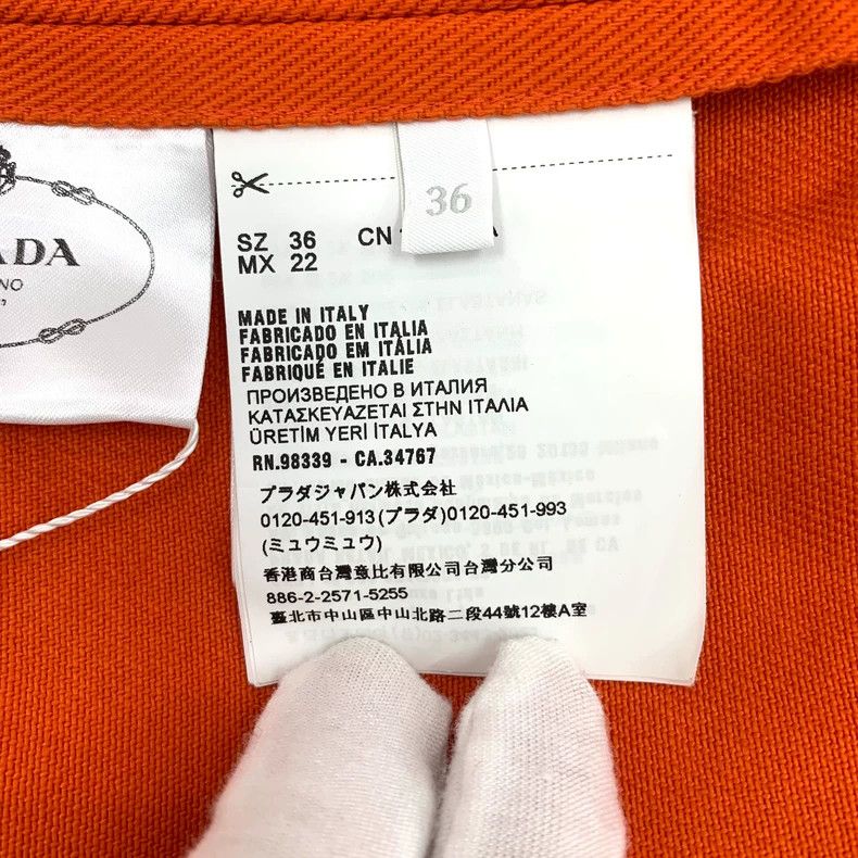 Prada Prada Size36 Orange triangle embossed cotton round-neck sho Size US XXS / EU 40 - 7 Thumbnail