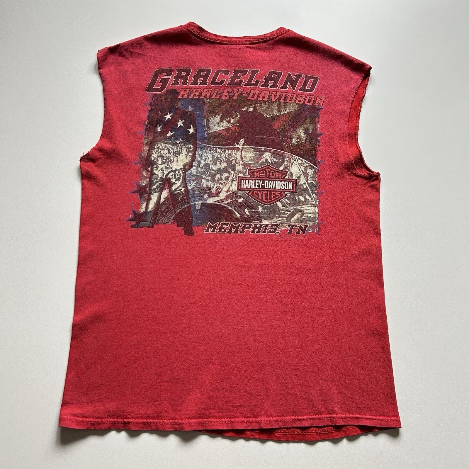 Harley Davidson × Vintage Vintage Harley Davidson Sleeveless Shirt Large Y2K Elvis Art Size US L / EU 52-54 / 3 - 3 Thumbnail