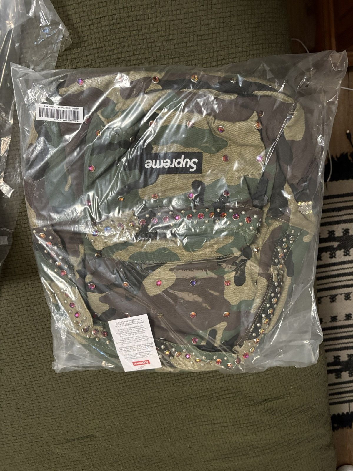 Supreme bb simons denim camo backpack