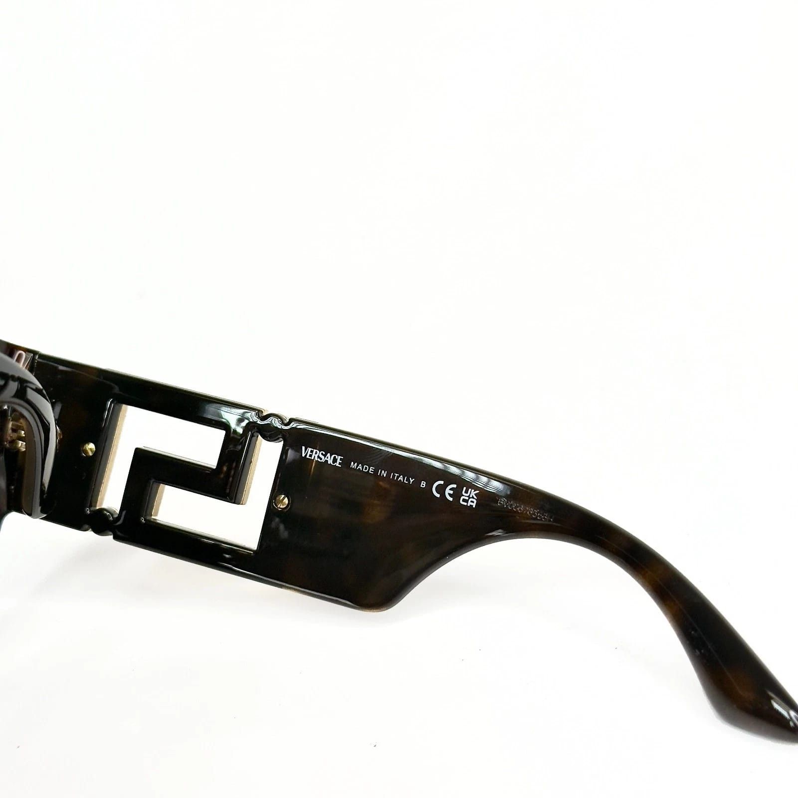Versace VERSACE VE4402 GRECA Brown Gold Geometric Sunglasses 4402 Size ONE SIZE - 3 Thumbnail