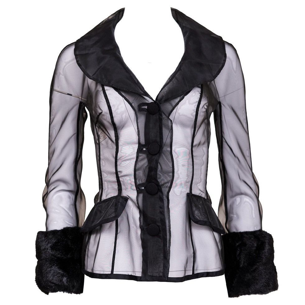 Dolce & Gabbana Dolce & Gabbana 1995 Sheer Fur Cuff Jacket Size S / US 4 / IT 40 - 1 Thumbnail
