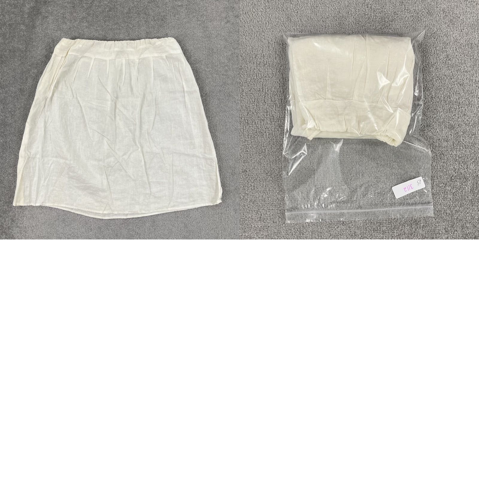 Vintage CP SHADES Skirt Women Large White Linen A-Line Pull On Elastic Waist Minimalist Bohemian Size 36" / US 14 / IT 50 - 8 Thumbnail