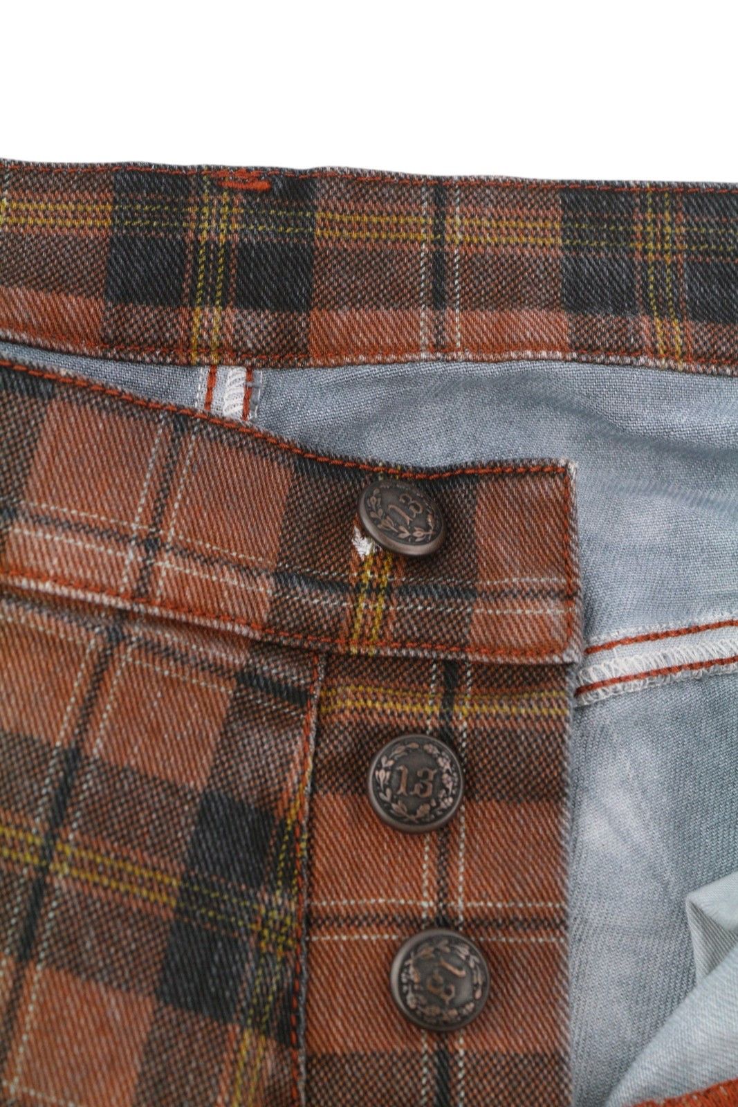 R13 TAILORED DROP 27 Ash Red Plaid Ankle Crop Relaxed 85771 Size 27" / US 4 / IT 40 - 6 Thumbnail