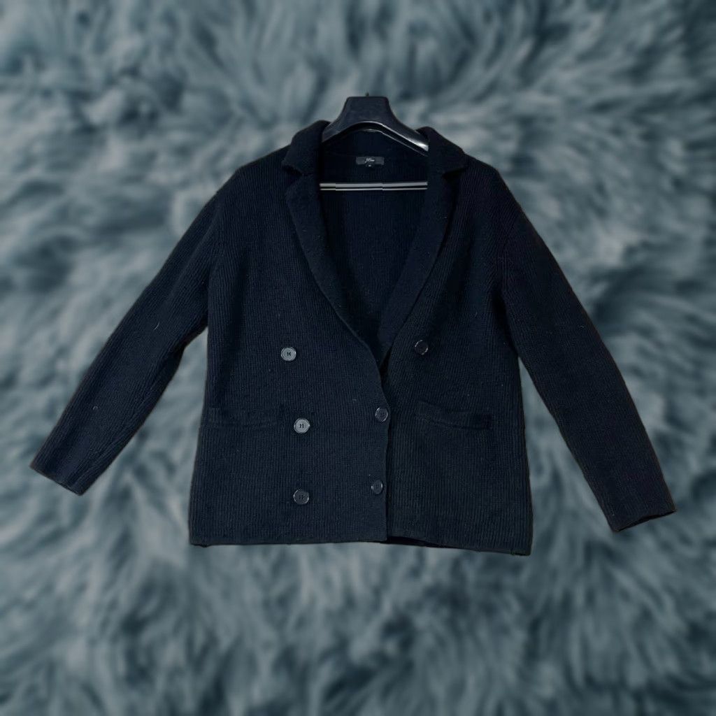 J.Crew J.CREW Blazer Women Merino Wool Blend Double Breasted Knit Size M Black Long Sleeve Button Lined Classic Preppy Workwear Mens? No, Womens. Size M / US 6-8 / IT 42-44 - 1 Thumbnail