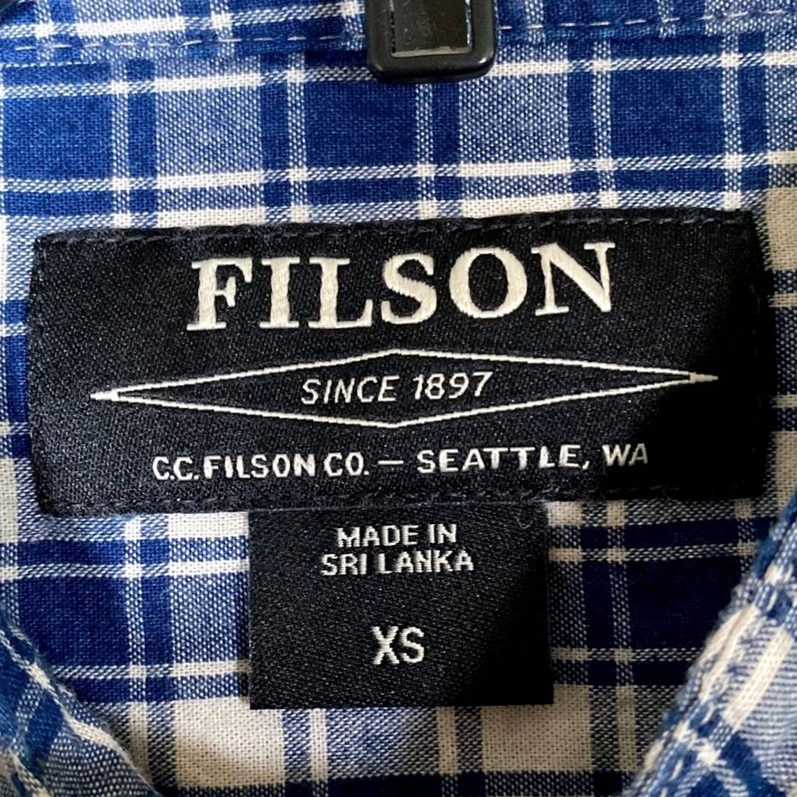 Filson C.C Filson Shirt Blue White Plaid Long Sleeve Button-Down 100% Cotton XS Mens Shirt Size US XS / EU 42 / 0 - 6 Thumbnail