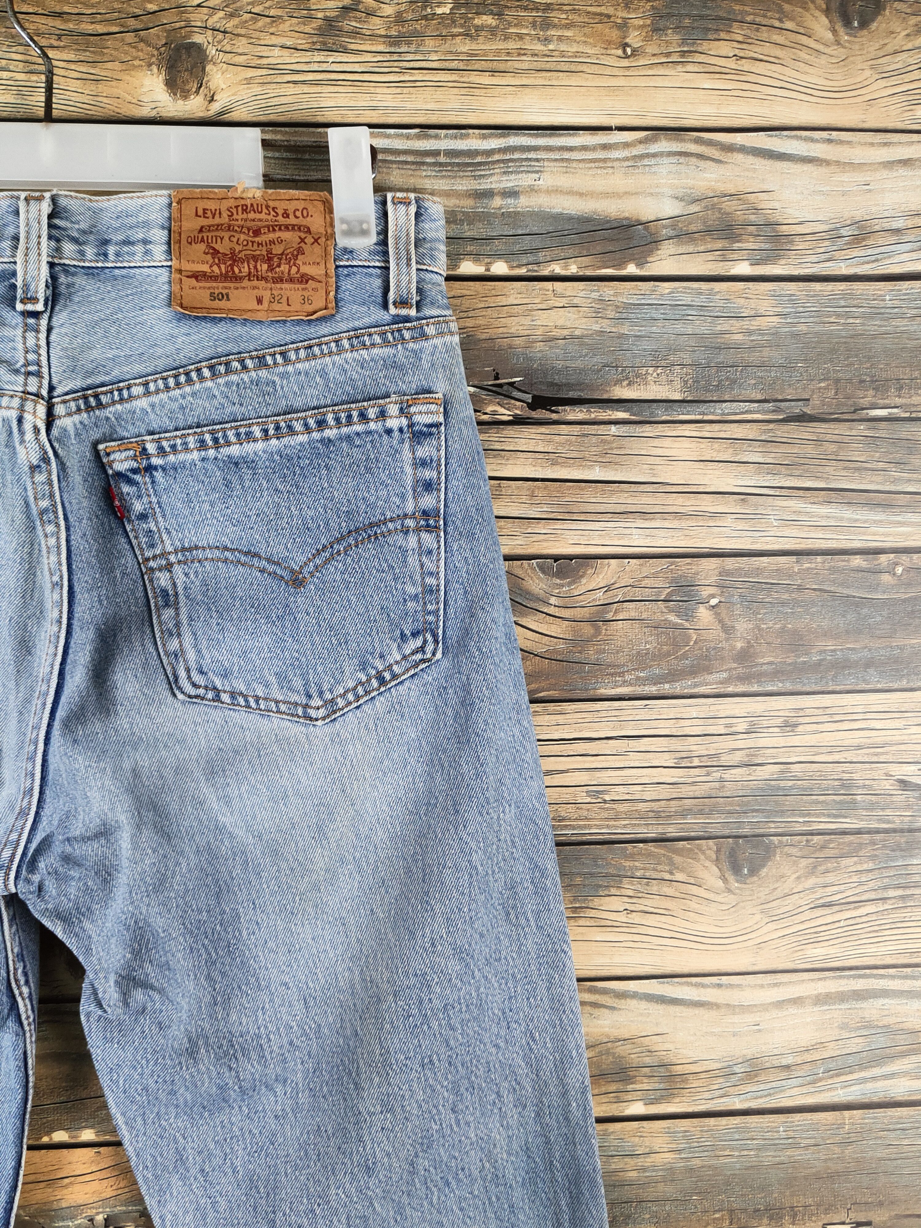 Levi's 501 Levi's Blue Distressed Ripped Jeans #S2809 Size US 31 - 11 Thumbnail