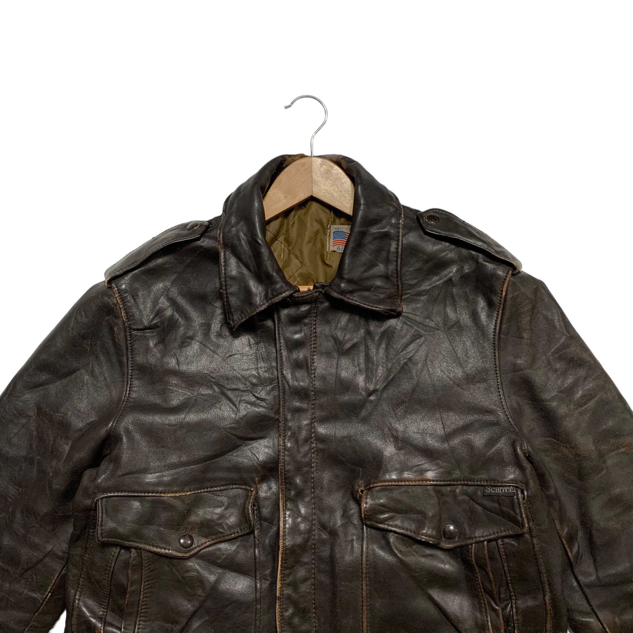 Schott Vintage Schott Leather Jacket Size US M / EU 48-50 / 2 - 4 Thumbnail