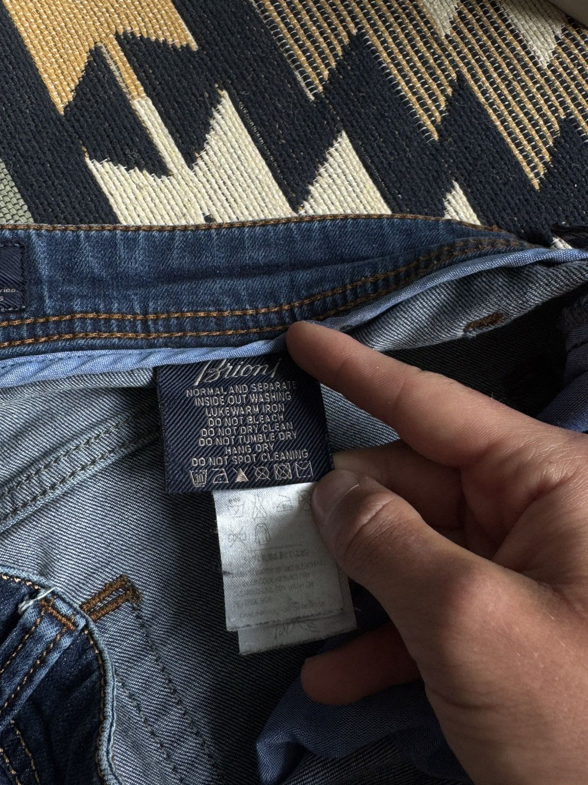 Brioni Brioni Logo Denim Luxury Jeans Size US 31 - 13 Thumbnail